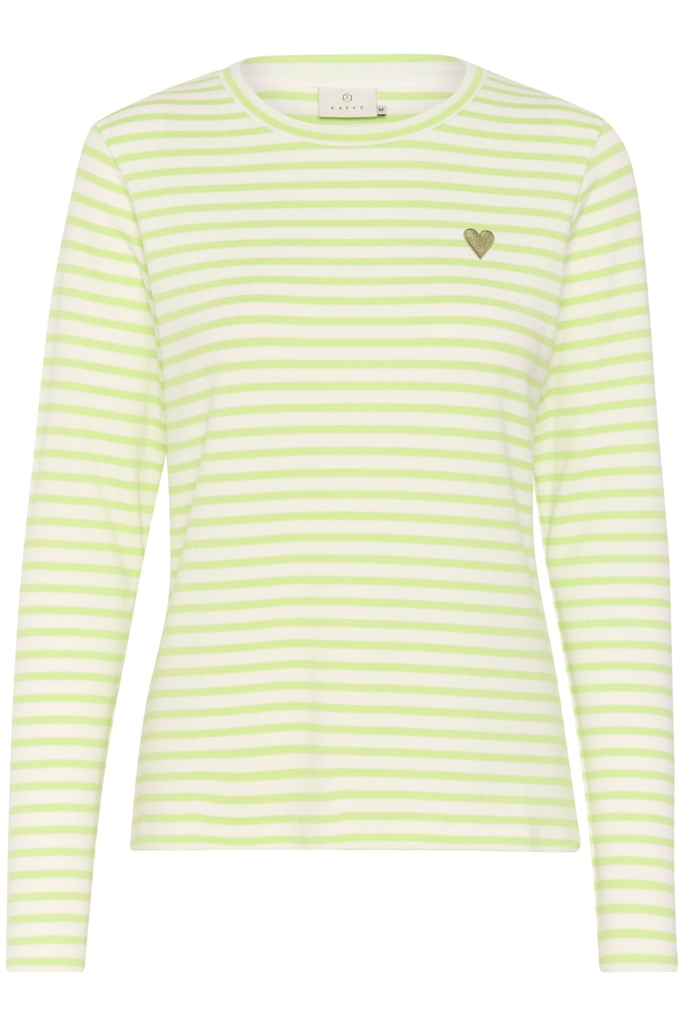 Kaffe Liddy T-shirt Chalk Lettuce Stripe