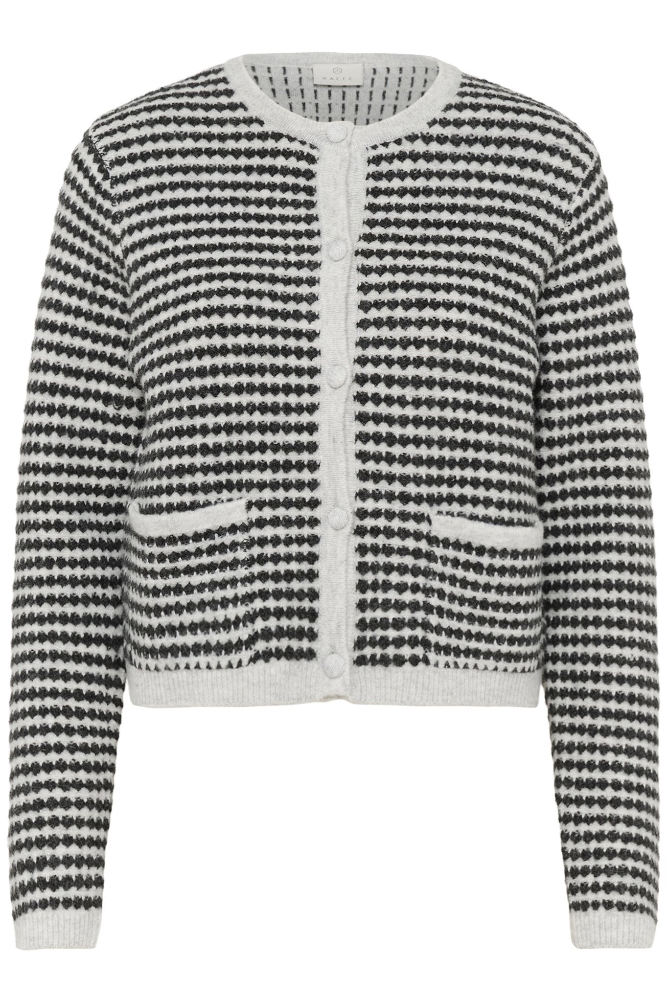 picture of Kaffe KAEllery Knit Cardigan - Light Grey Black - Number Two - womens - fashion - clothing - Kaffe 5