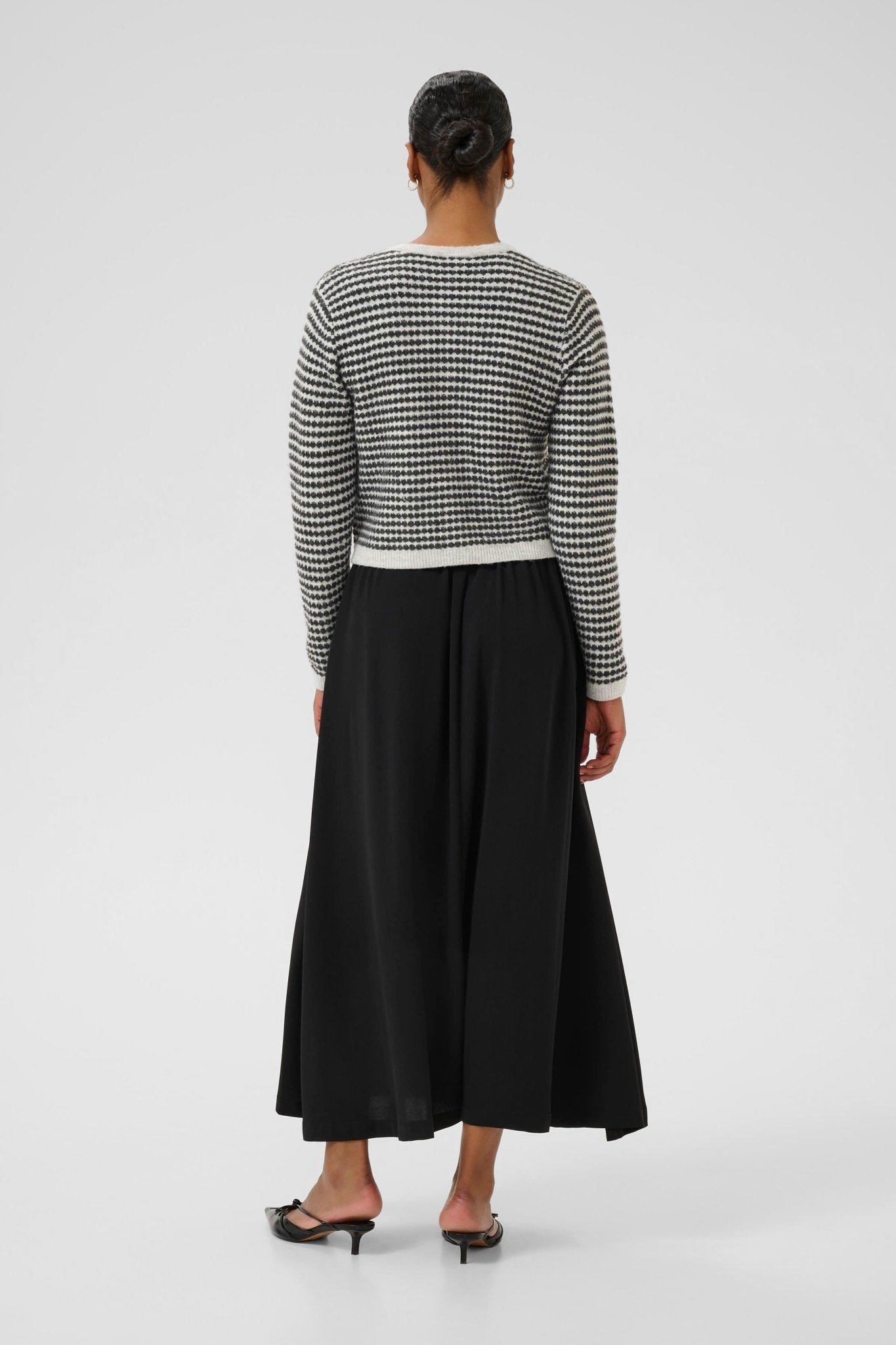 picture of Kaffe KAEllery Knit Cardigan - Light Grey Black - Number Two - womens - fashion - clothing - Kaffe 4