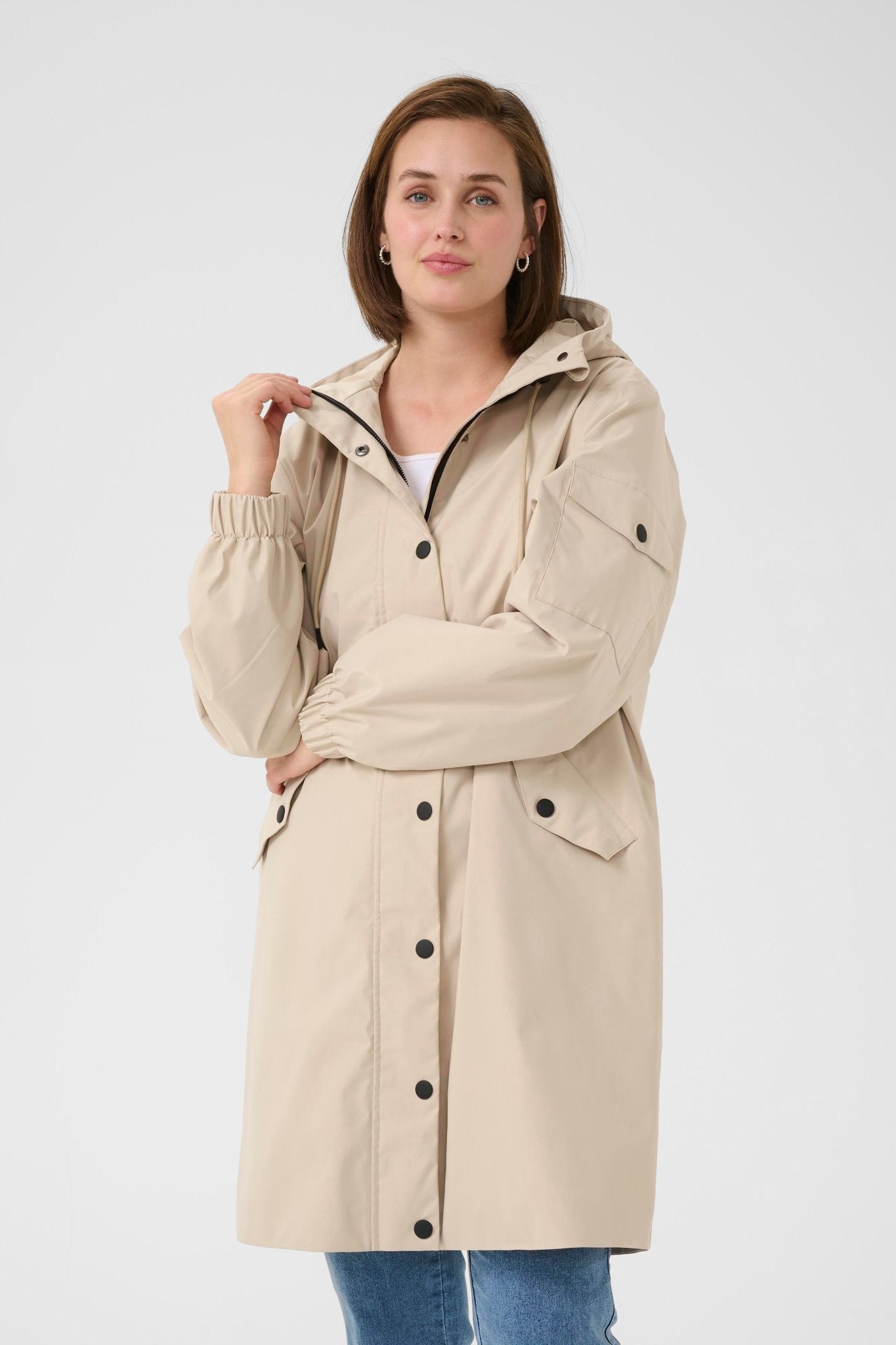 picture of Kaffe KAEnnie Coat - Fearher Gray - Number Two - womens - fashion - clothing - Kaffe 3