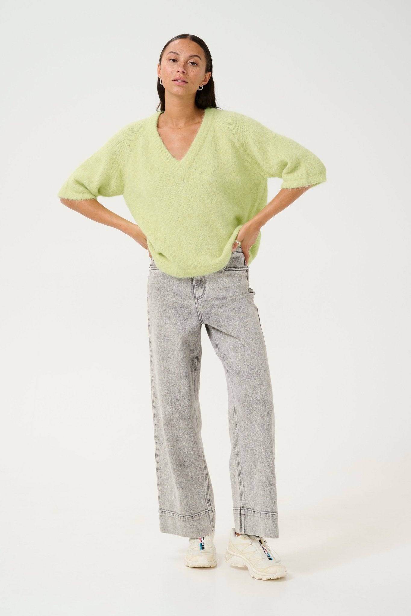 Kaffe Emilie V-neck Pullover Lettuce