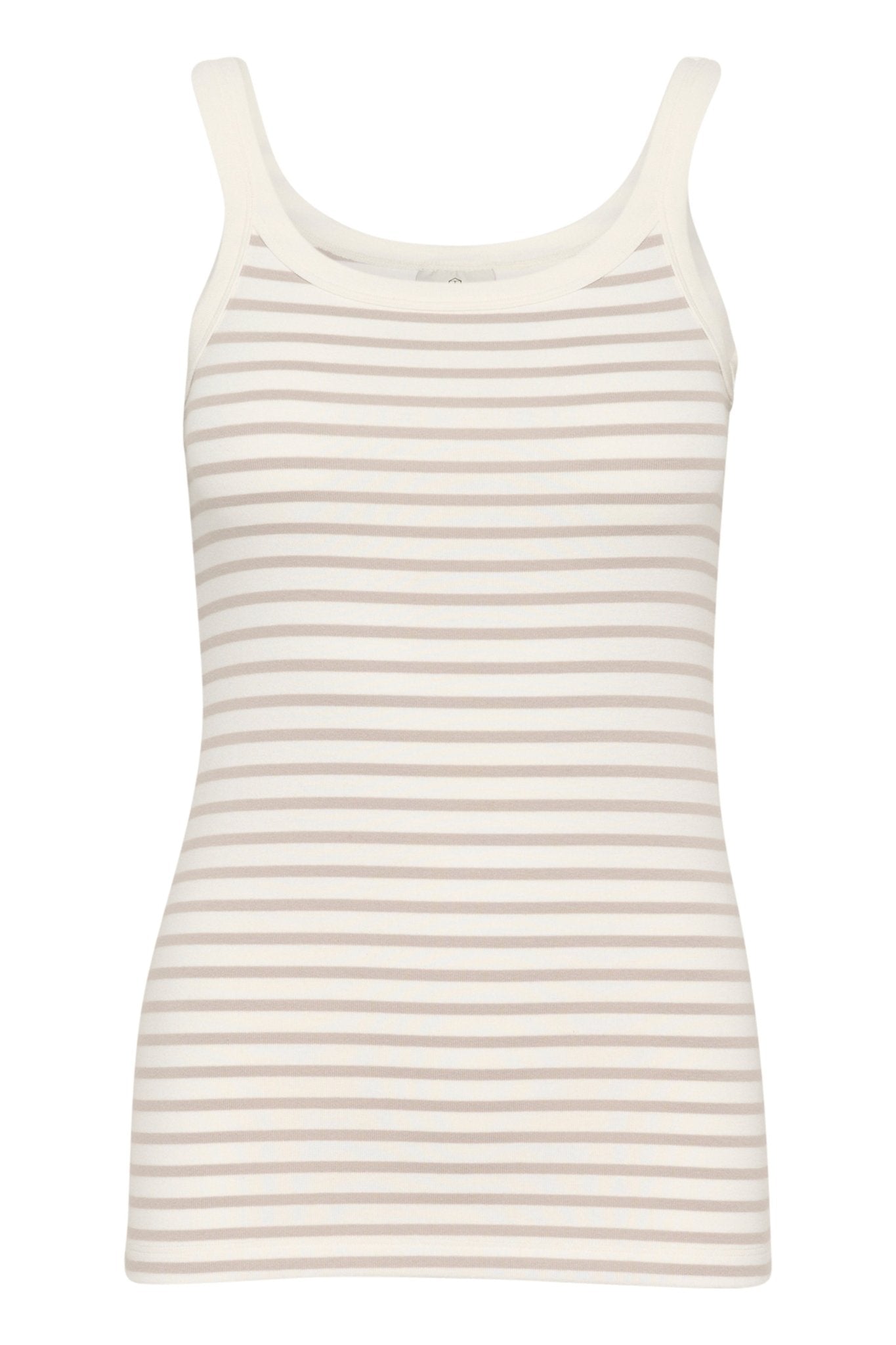 Kaffe Liddy Tank Top Chalk Feather Gray Stripe