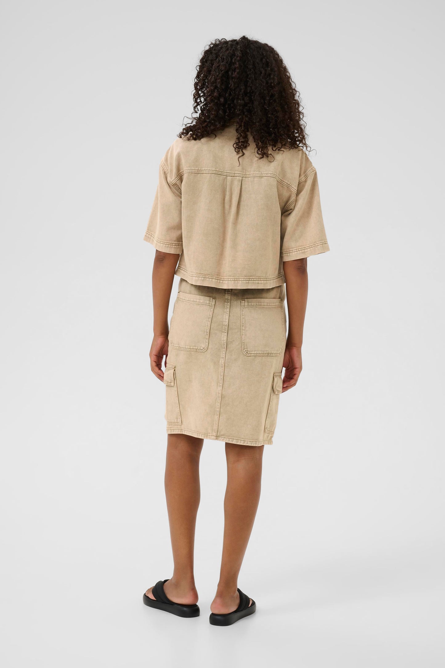 Kaffe KAriana Denim Shirt Washed Light Brown