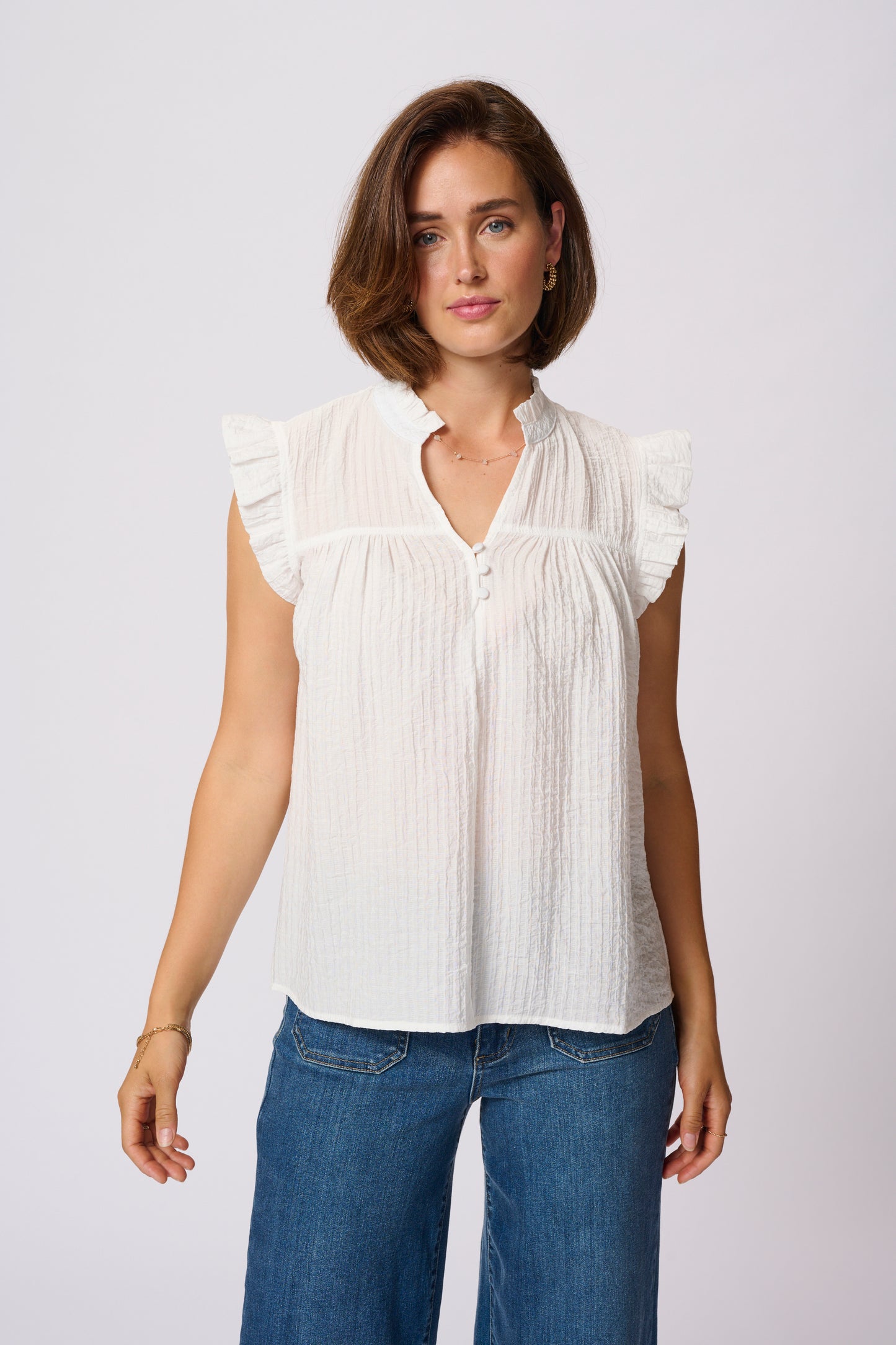 Kaffe KAliany Via Blouse Chalk