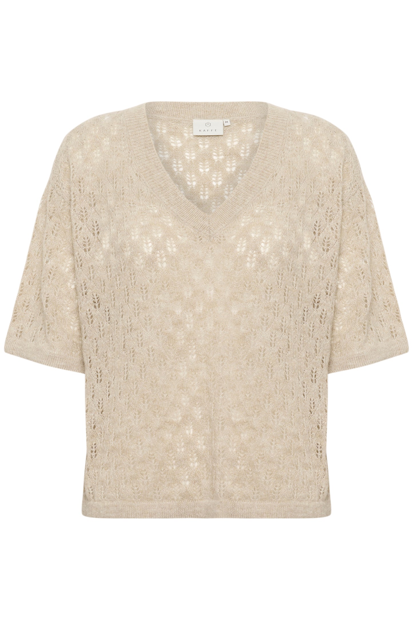 Kaffe Lourine V Neck Pullover Feather Gray Melange