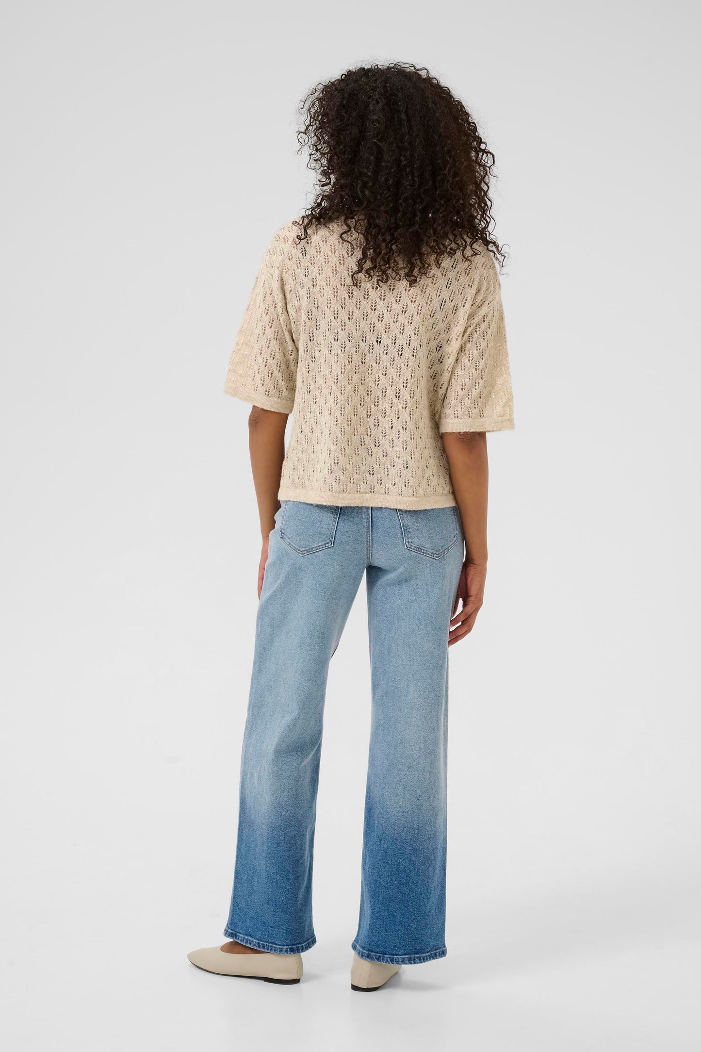 Kaffe Lourine V Neck Pullover Feather Gray Melange