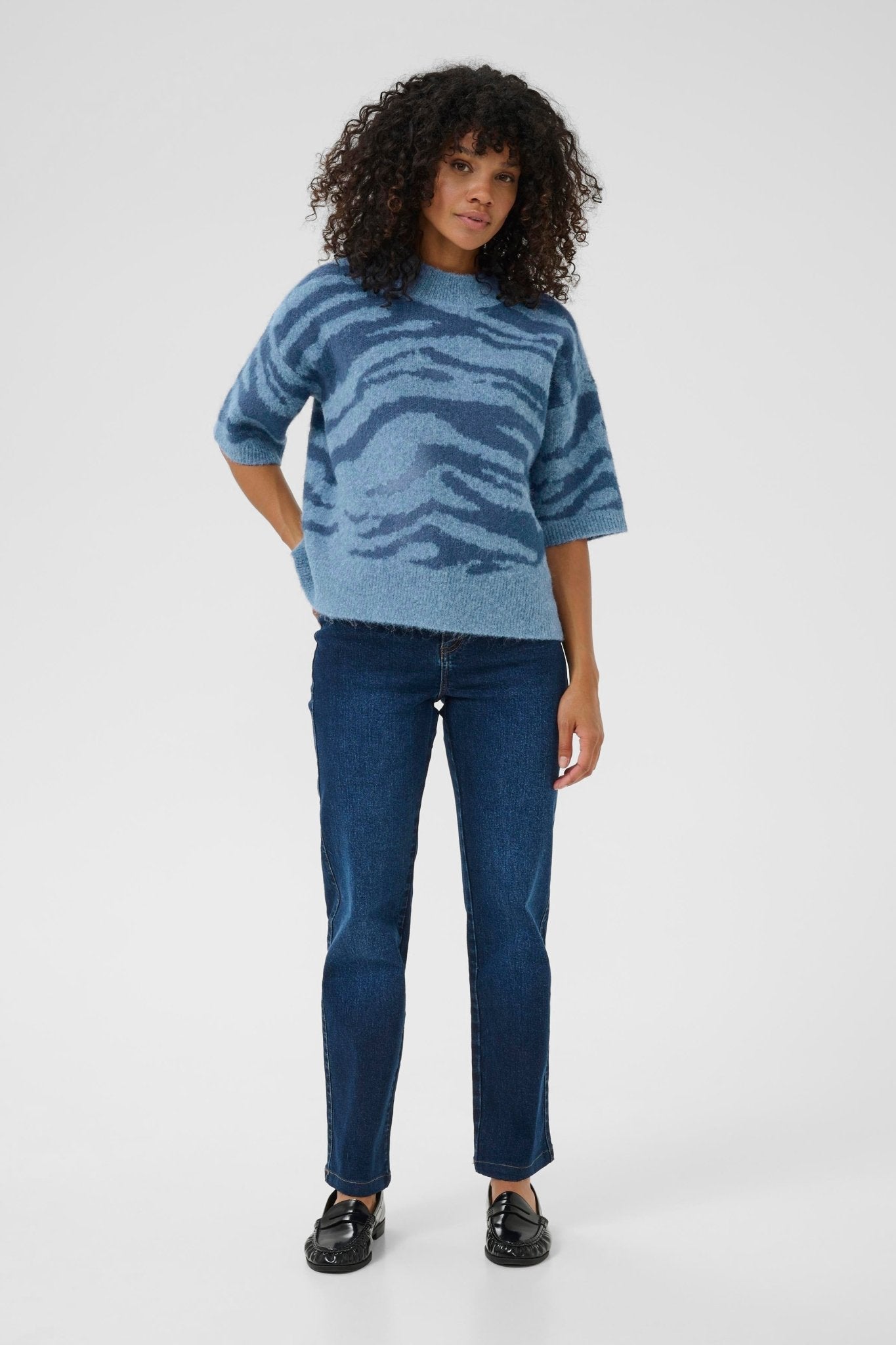 picture of Kaffe KASandra Pullover - Windward Blue/Bering Sea Melange - Number Two - womens - fashion - clothing - Kaffe 3