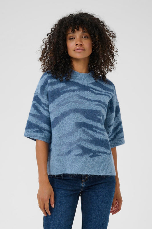 picture of Kaffe KASandra Pullover - Windward Blue/Bering Sea Melange - Number Two - womens - fashion - clothing - Kaffe 1