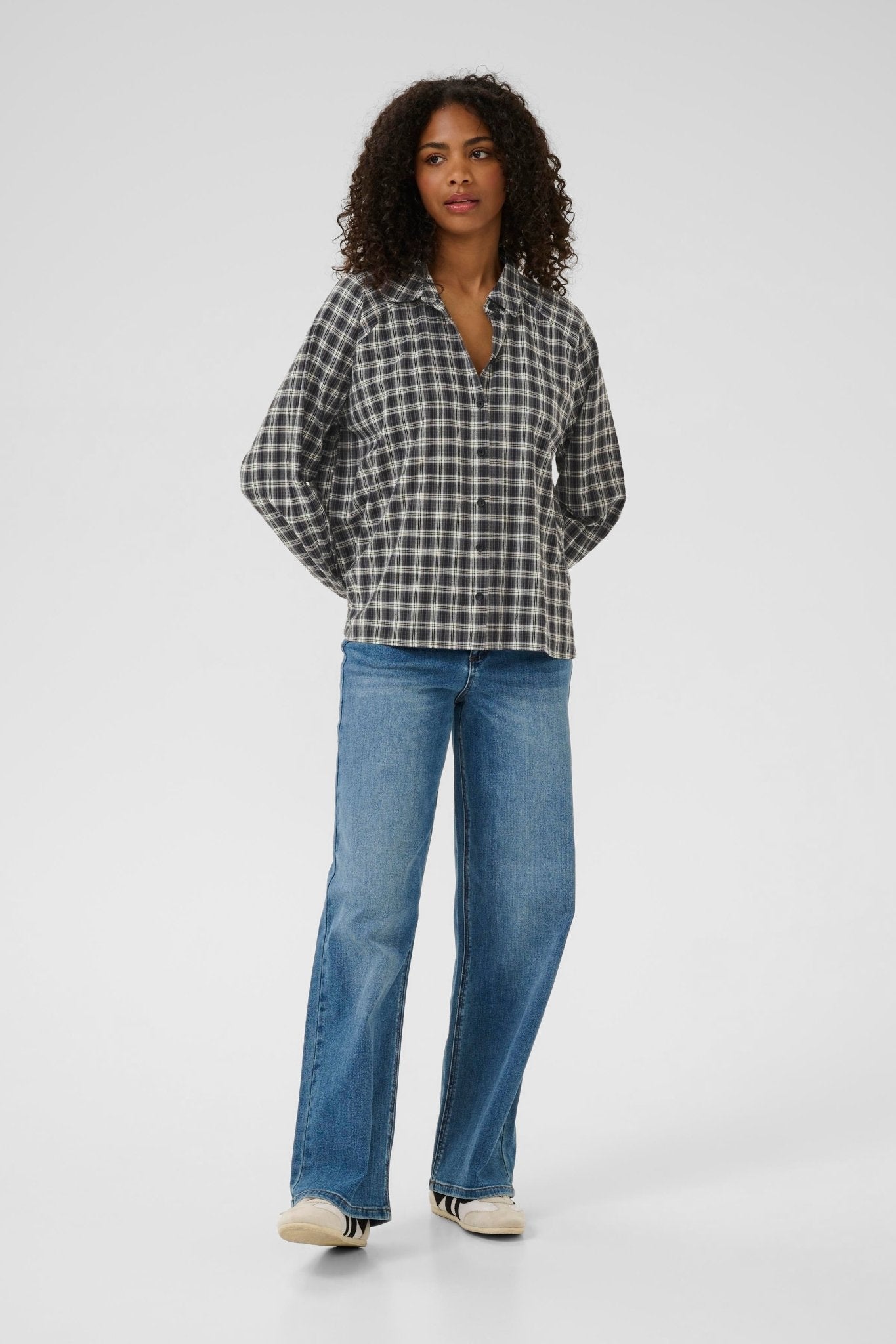 picture of Kaffe KAElna Shirt - Black/Grey Check - Number Two - womens - fashion - clothing - Kaffe 5