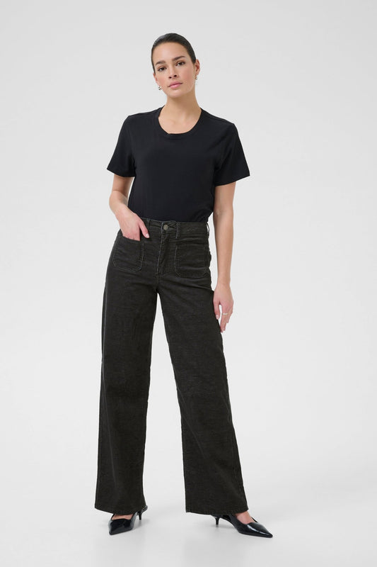 picture of Kaffe KAMolly Cord Trouser - Black Oyster - Number Two - womens - fashion - clothing - Kaffe 1