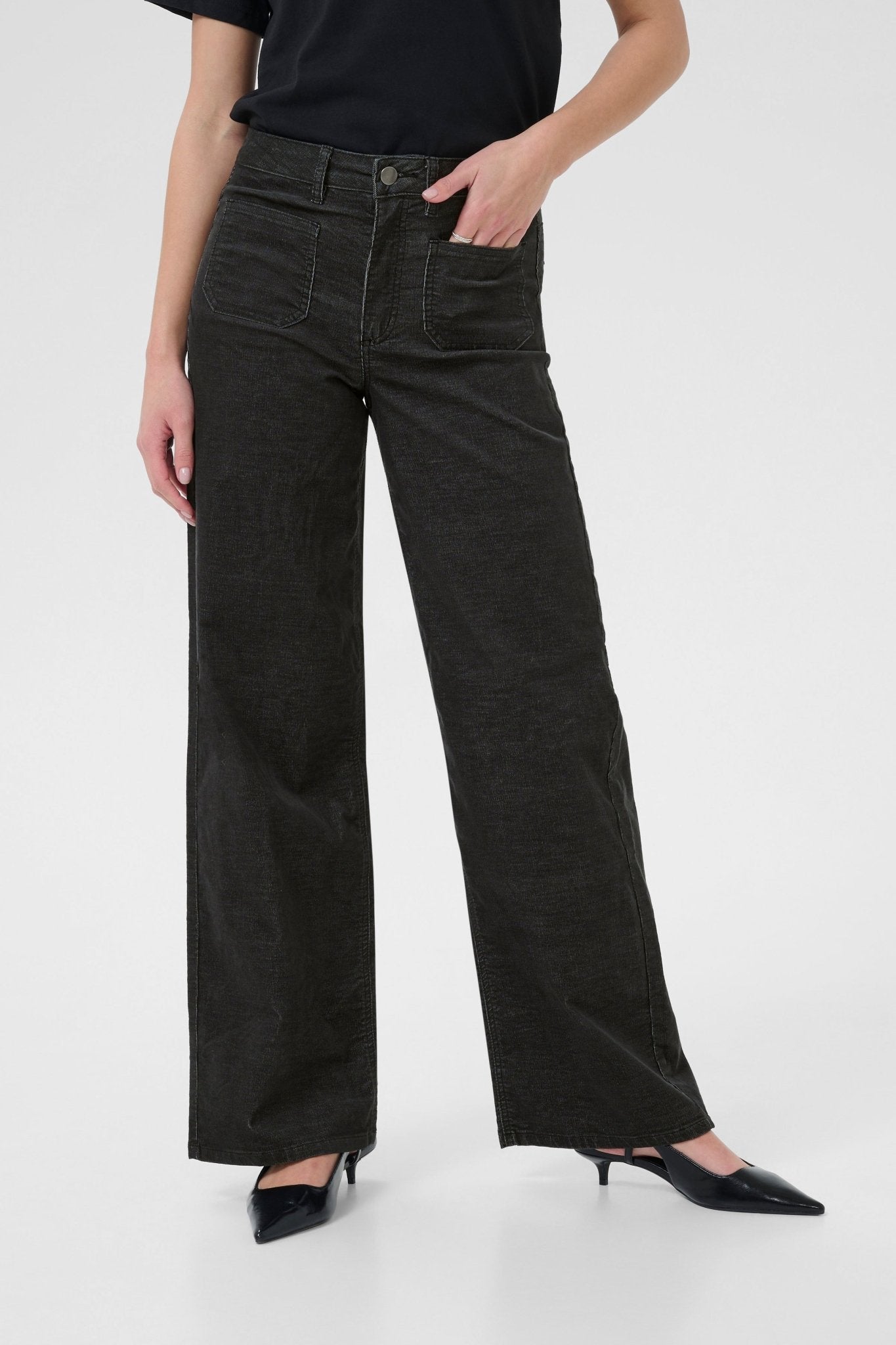 picture of Kaffe KAMolly Cord Trouser - Black Oyster - Number Two - womens - fashion - clothing - Kaffe 3