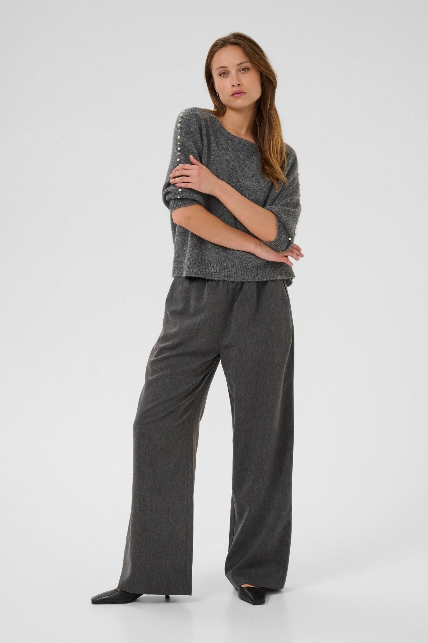 picture of Kaffe KABetty Pullover - Grey Melange - Number Two - womens - fashion - clothing - Kaffe 3