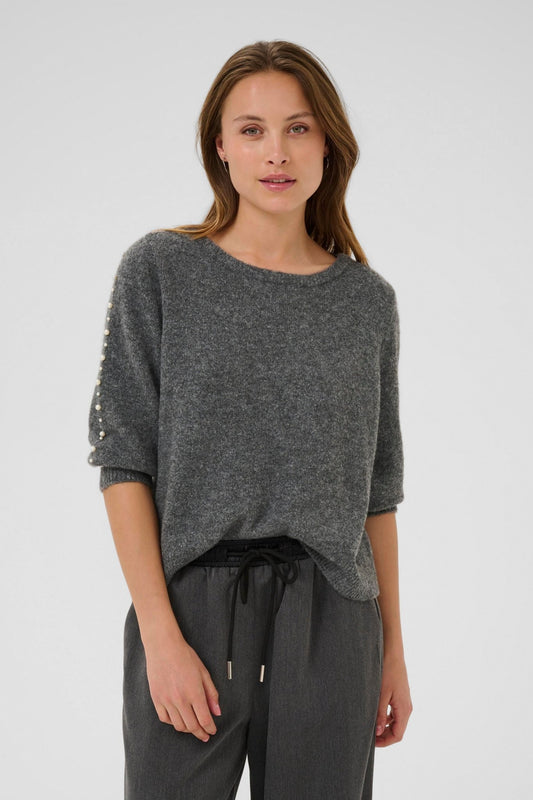 picture of Kaffe KABetty Pullover - Grey Melange - Number Two - womens - fashion - clothing - Kaffe 1