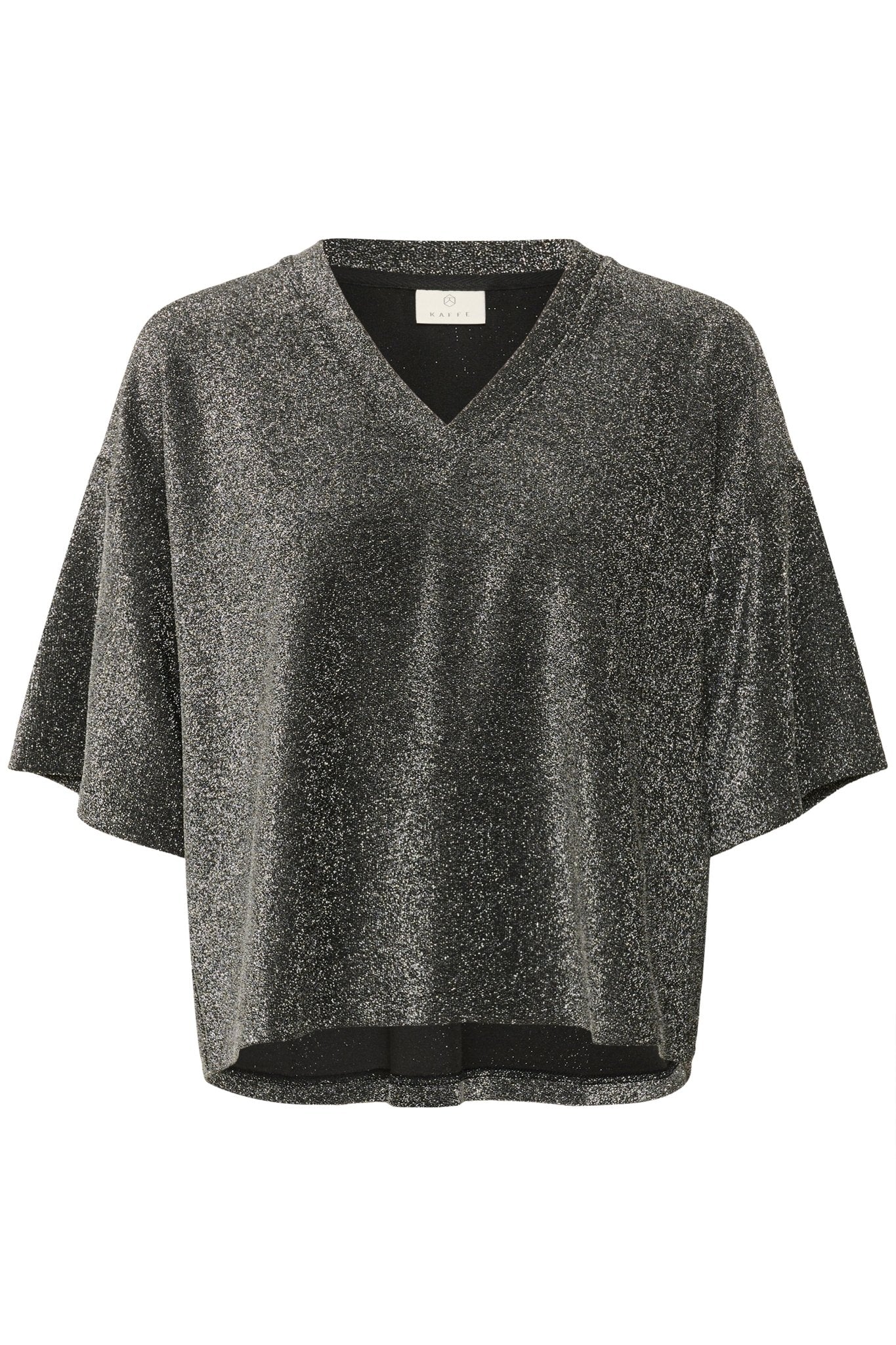 picture of Kaffe KArita T-shirt - Silver Metallic Glitter - Number Two - womens - fashion - clothing - Kaffe 3