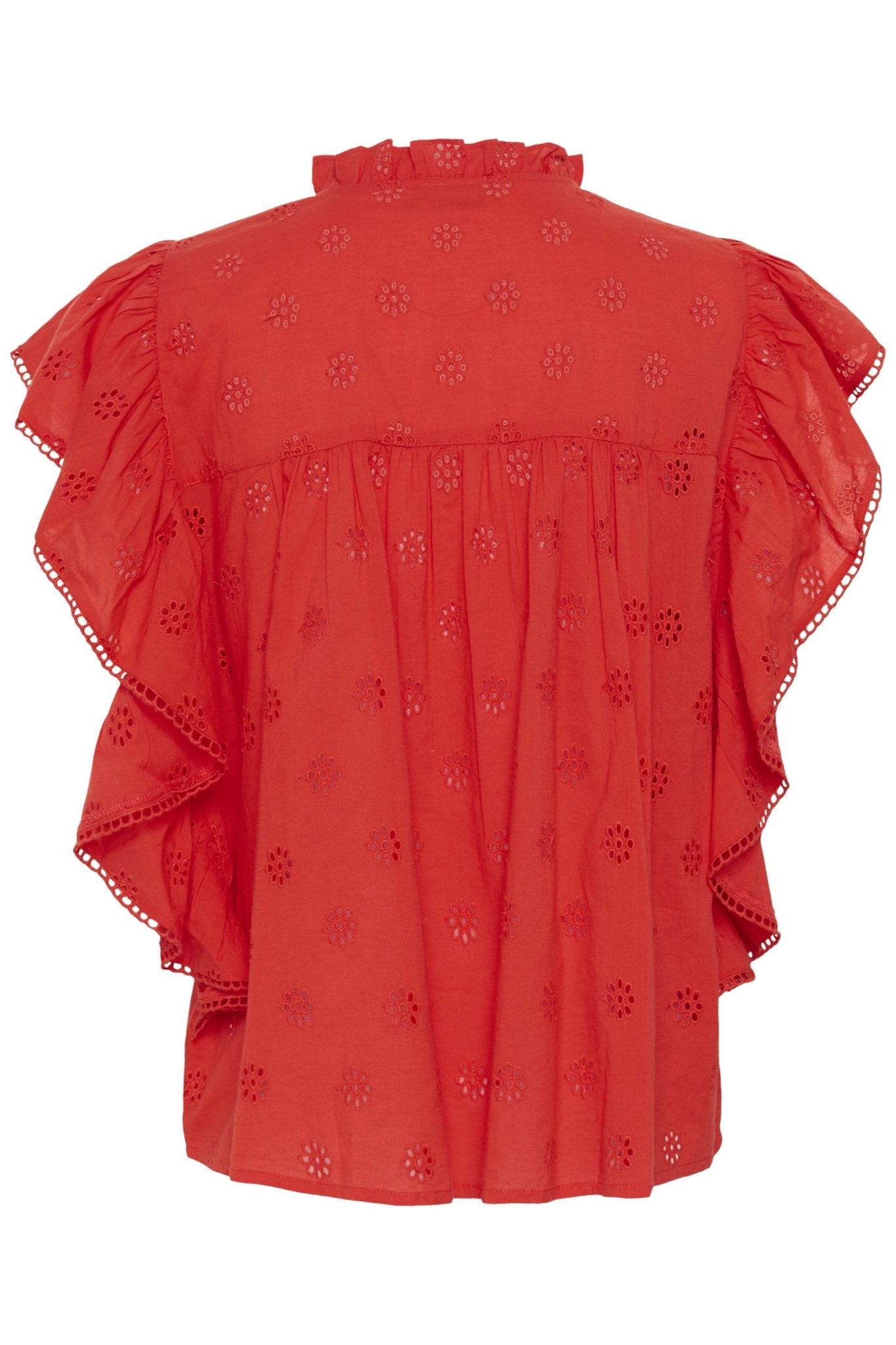 picture of Kaffe Fiona Frill Top - Poppy Red - Number Two - womens - fashion - clothing - Kaffe 5