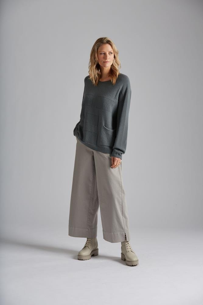 picture of Yellow Label Jacquard Rectangles 2591 - 23 Jumper - Grey Melange - Number Two - womens - clothing - Yellow Label 2