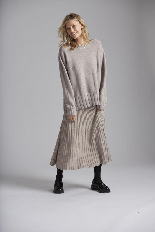 picture of Yellow Label Jacquard Spot 2591 - 24 Jumper - Taupe - Number Two - womens - fashion - clothing - Yellow Label 1