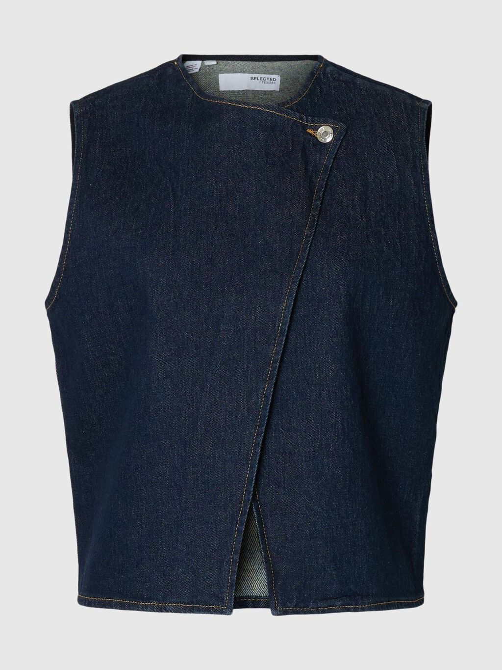 Selected Femme Vida-Cori Denim Vest - Dark Blue Denim