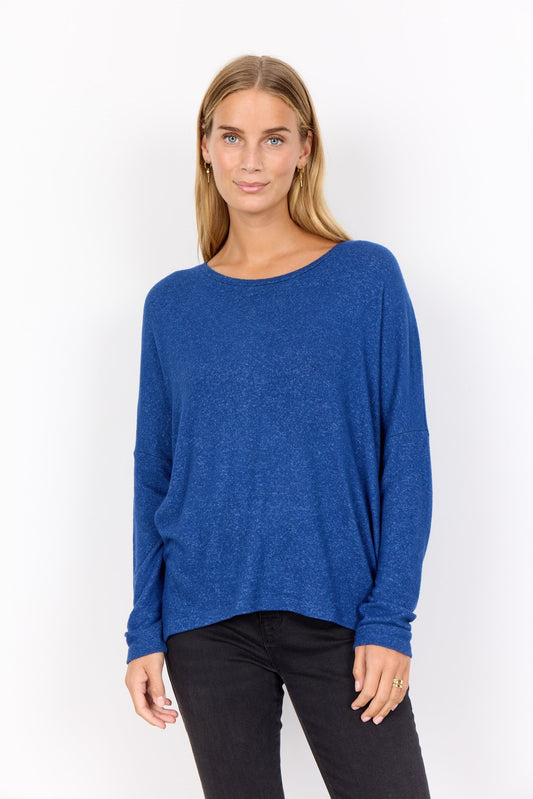 picture of SoyaConcept BIARA 1 Long Sleeve T Blouse - Dark Blue Melange - Number Two - womens - fashion - ethical - clothing