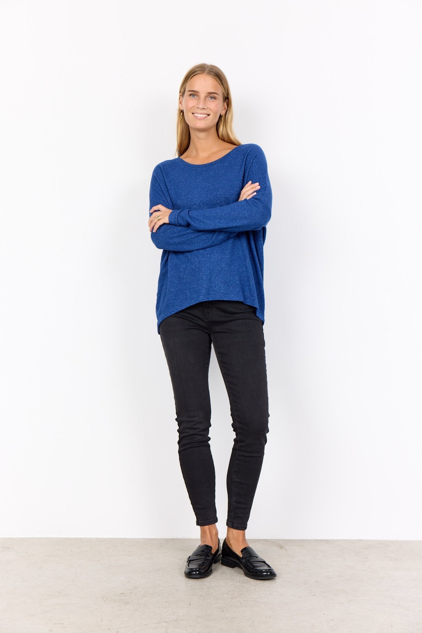 picture of SoyaConcept BIARA 1 Long Sleeve T Blouse - Dark Blue Melange - Number Two - womens - fashion - ethical - clothing