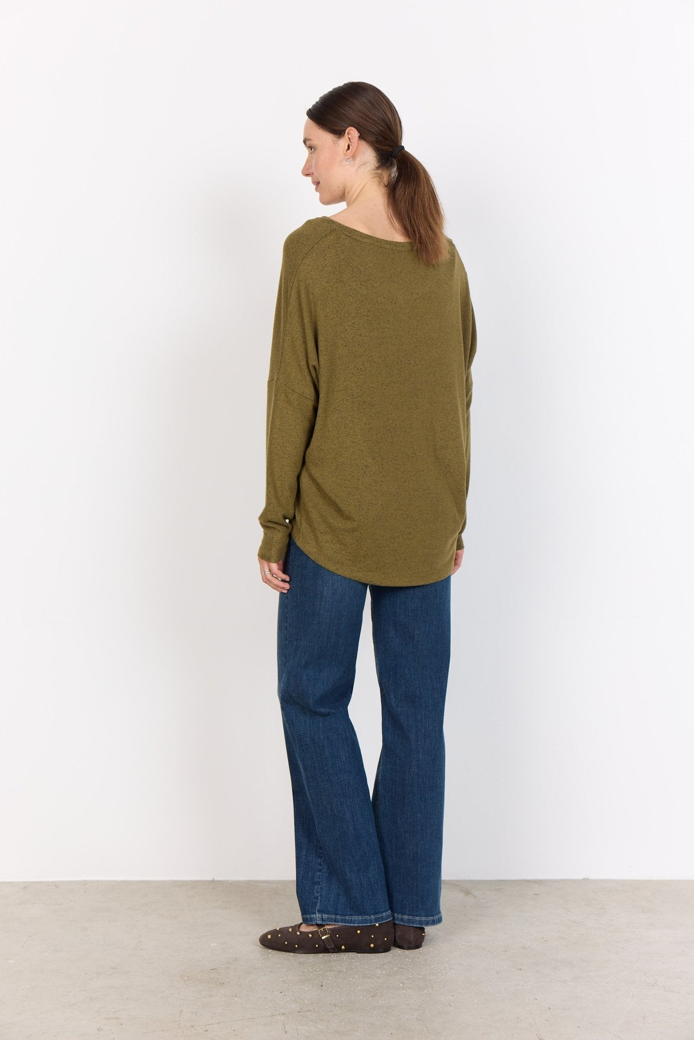 picture of SoyaConcept BIARA 1 Long Sleeve T Blouse - Olive Melange - Number Two - womens - fashion - ethical - clothing -