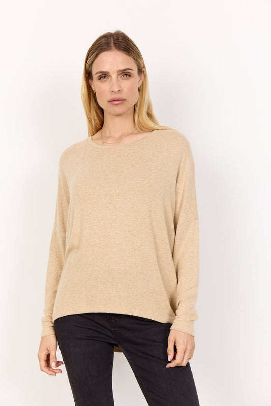 picture of SoyaConcept BIARA 1 Long Sleeve Top - Sand Melange - Number Two - womens - fashion - ethical - clothing - Soya