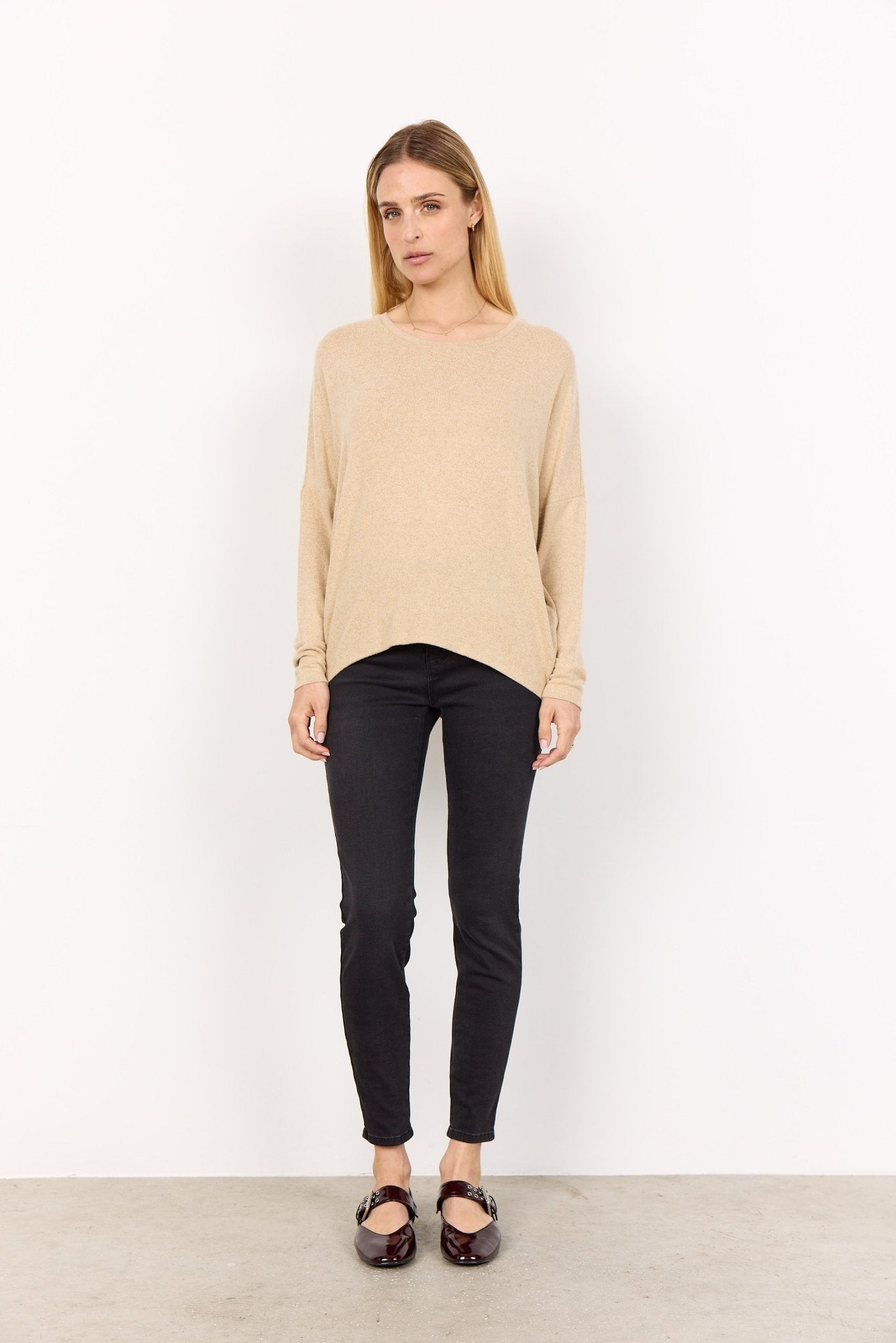picture of SoyaConcept BIARA 1 Long Sleeve Top - Sand Melange - Number Two - womens - fashion - ethical - clothing - Soya