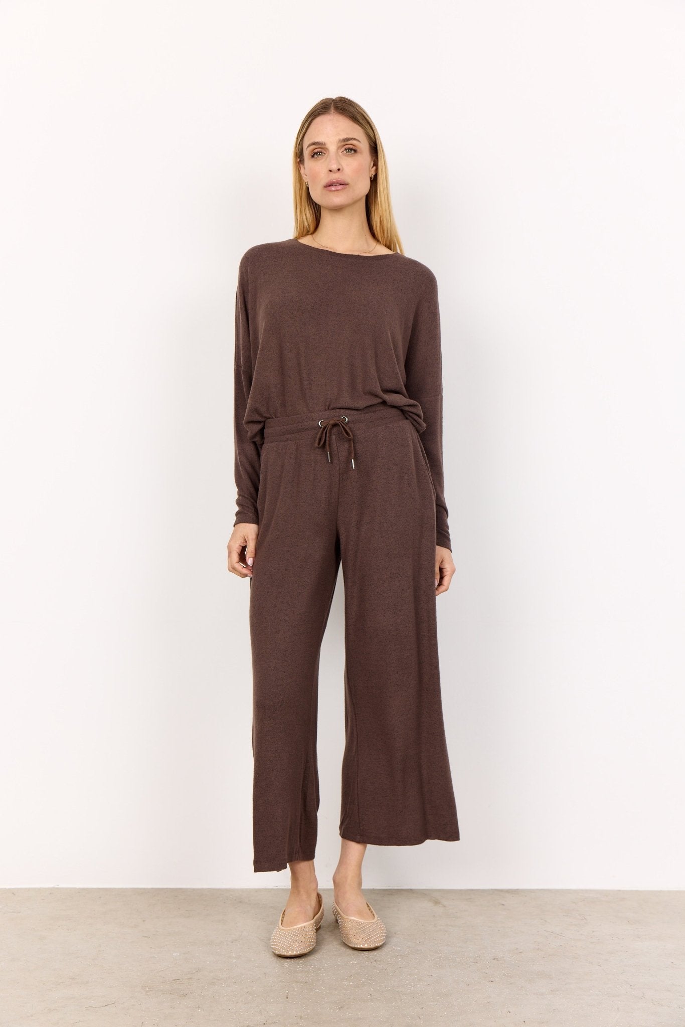 picture of SoyaConcept BIARA 1 Long Sleeve Top - Hot Fudge Melange - Number Two - womens - fashion - ethical - clothing -Soya