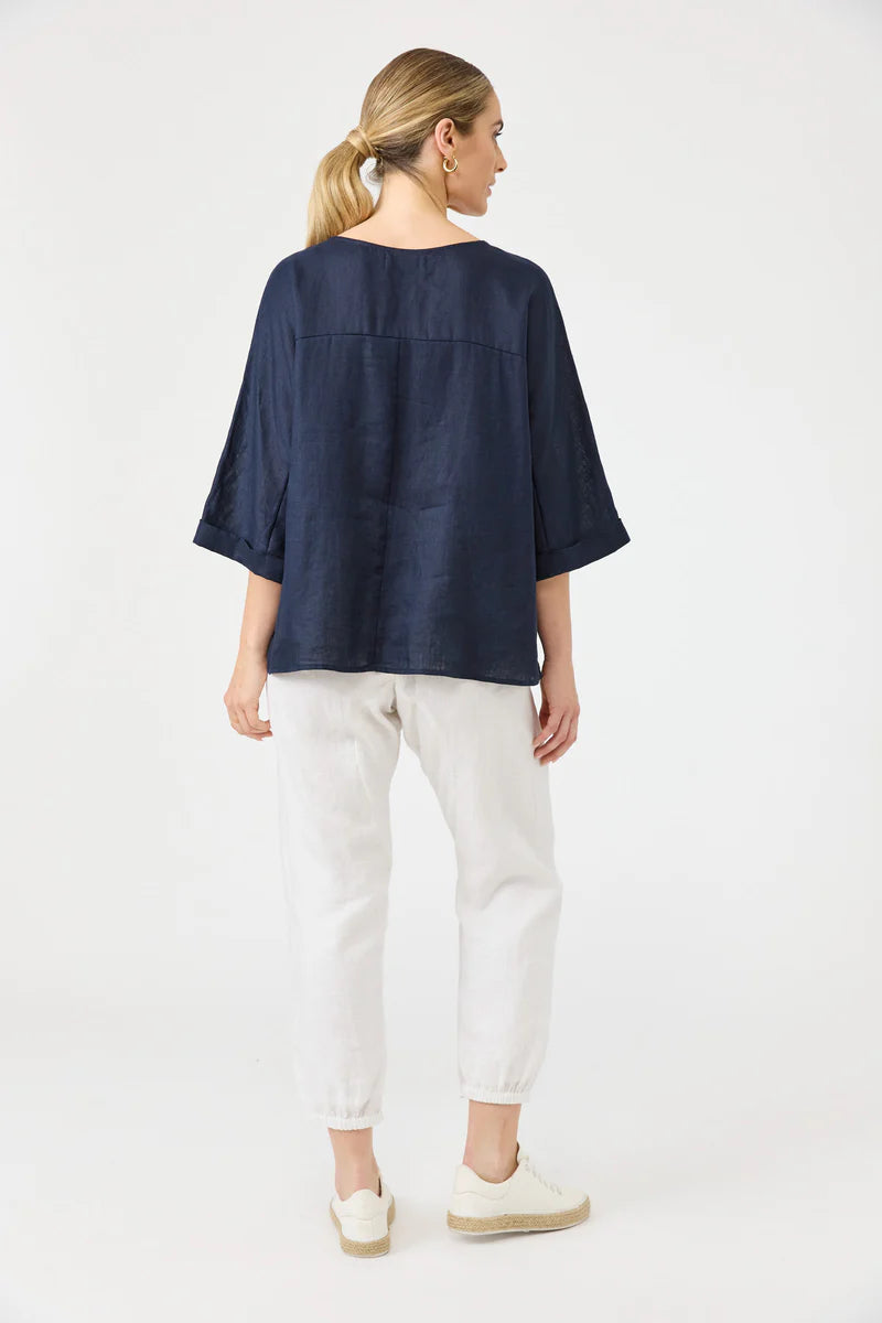 Eb & Ive Studio Relaxed Top - Navy