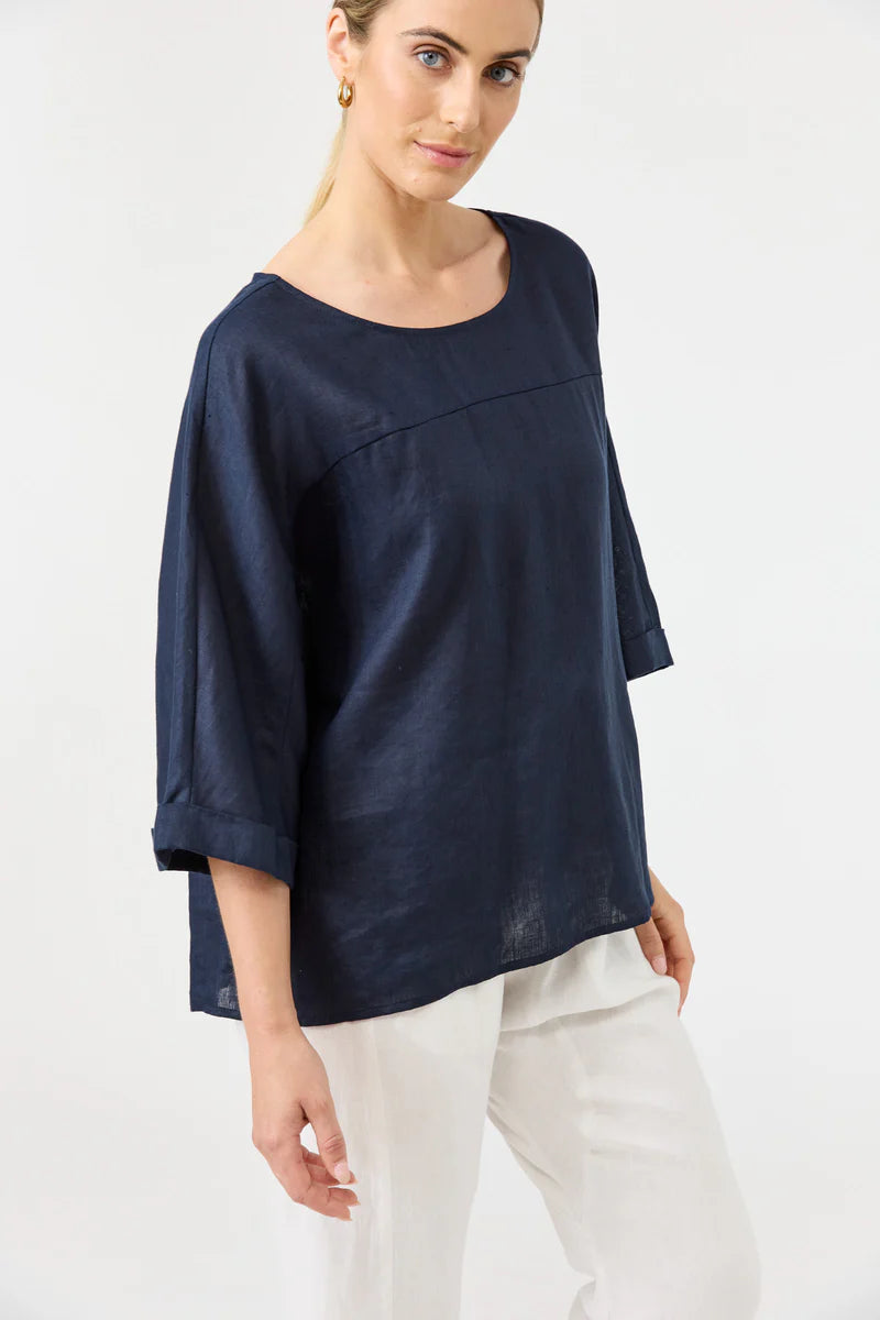 Eb & Ive Studio Relaxed Top - Navy