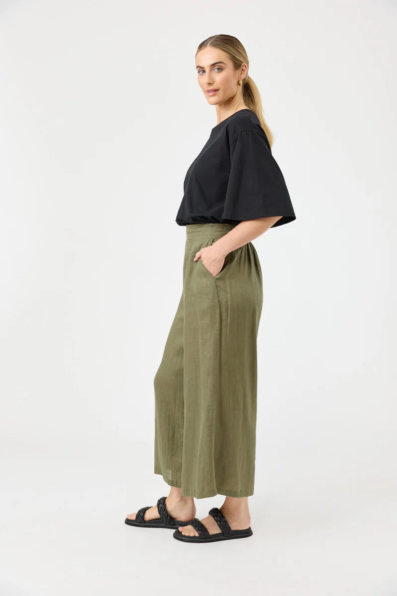 Eb & Ive Studio Crop Pant - Khaki
