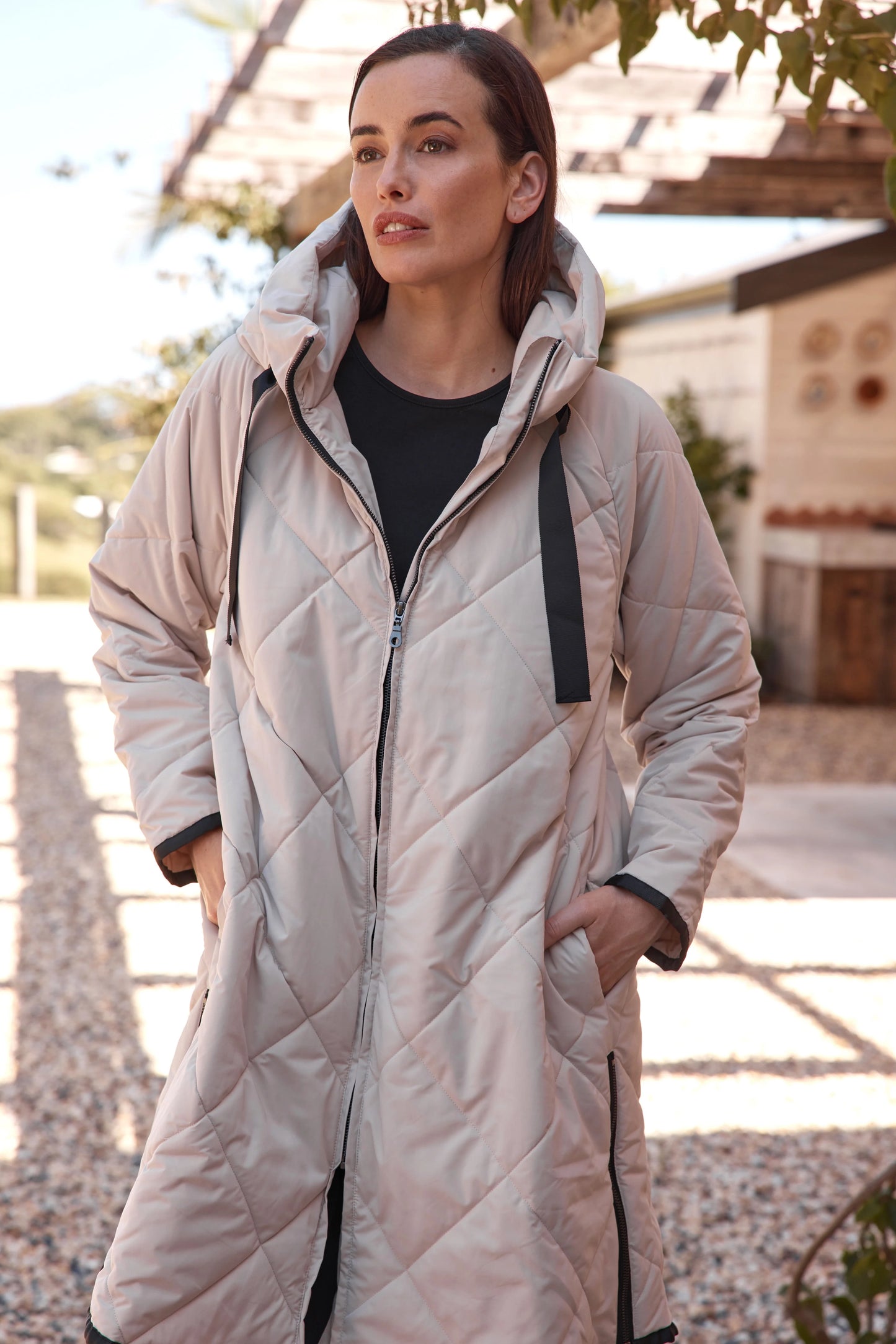 picture of Tirelli Zip Hem Winter Coat - Cream - Number Two - womens - fashion - clothing - Tirelli 6