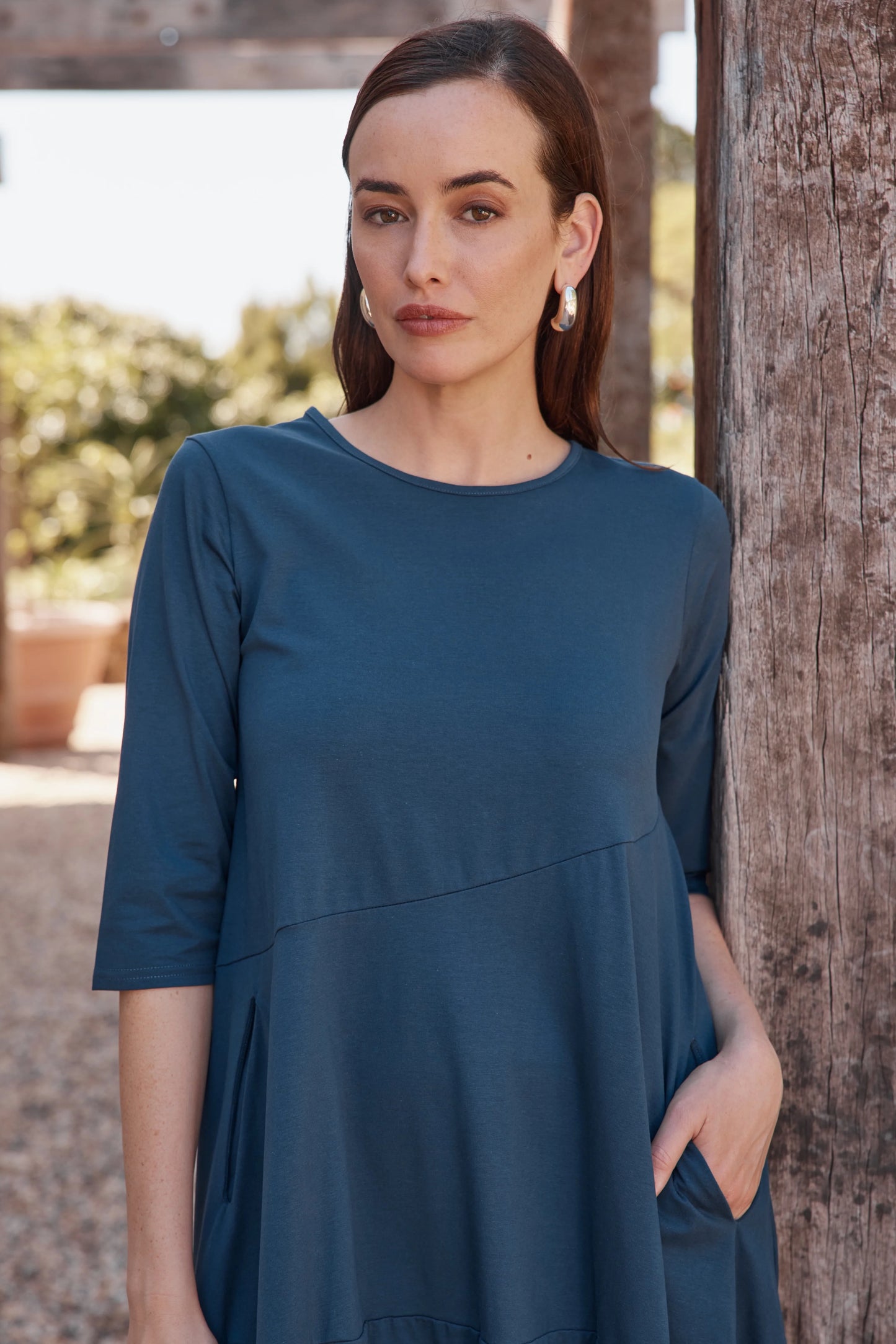 picture of Tirelli Diagonal Seam Winter Dress - Deep Ocean - Number Two - womens - fashion - clothing - Tirelli 4