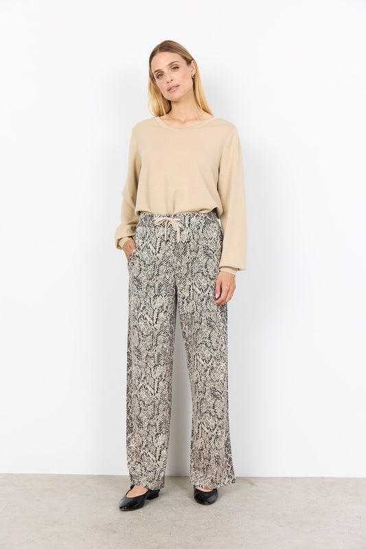 picture of SoyaConcept VIOLET 4 Trousers - Cream Animal - Number Two - womens - fashion - clothing - SoyaConcept 1