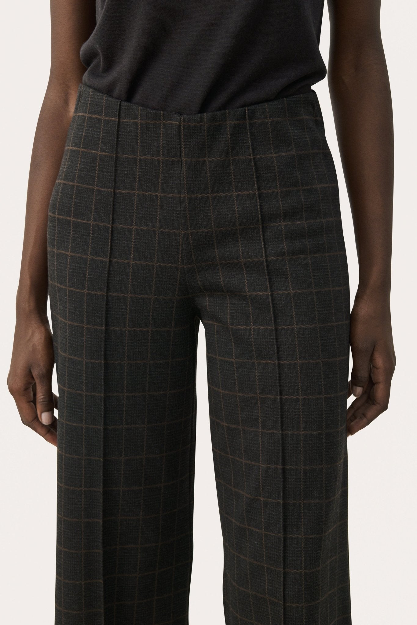 picture of Part Two Ilisan Trouser - Grey/Brown Check - Number Two - womens - fashion - clothing - Part Two 2