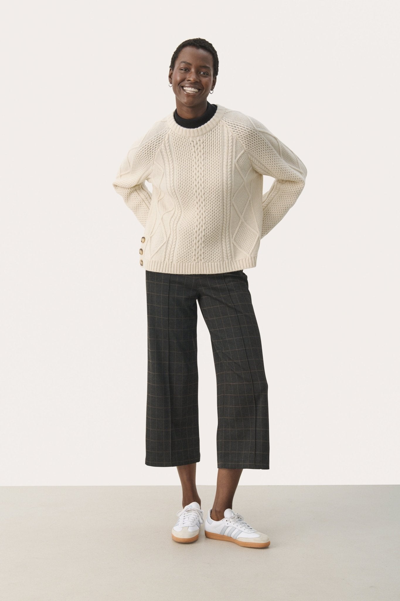 picture of Part Two Ilisan Trouser - Grey/Brown Check - Number Two - womens - fashion - clothing - Part Two 1