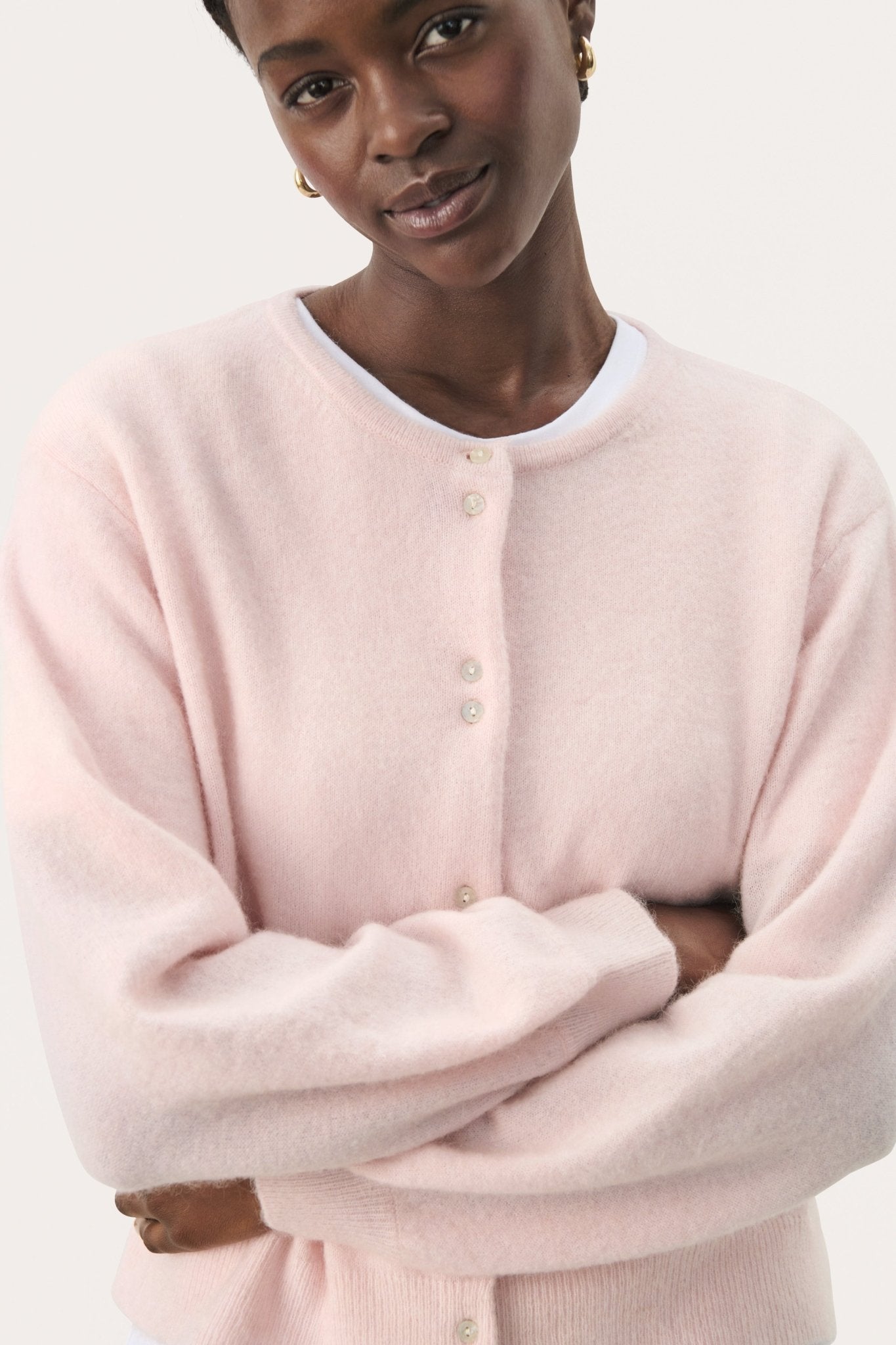 Part Two NinellPW Cardigan Mauve Chalk