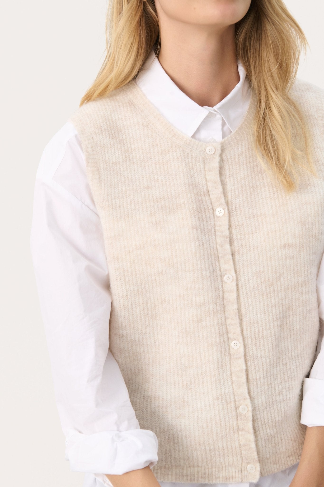 Part Two PimiraPW Waistcoat Birch Melange
