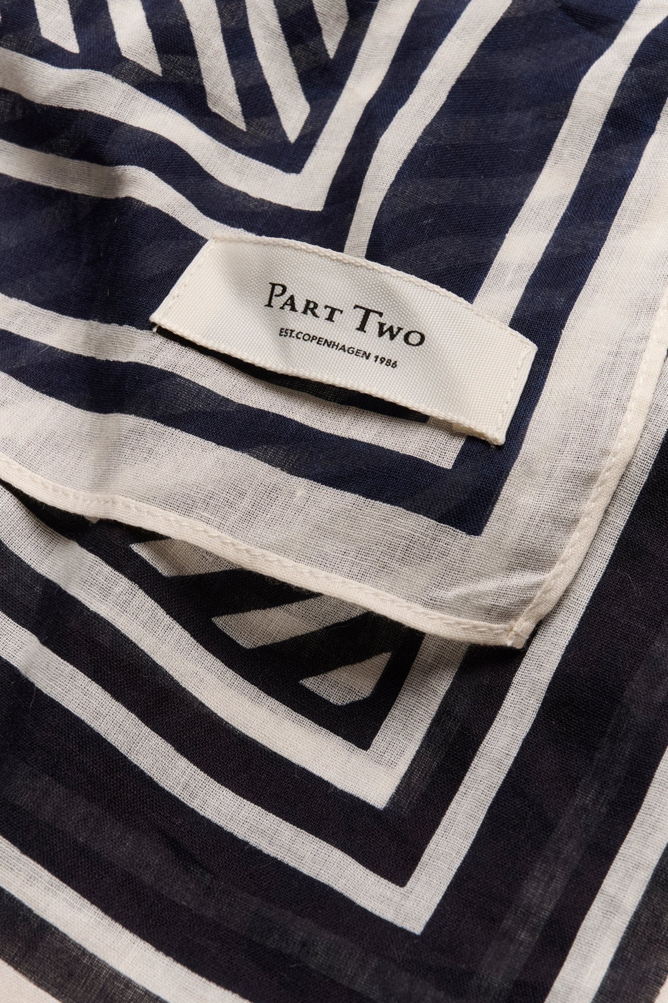 Part Two Phi Scarf Navy Stripe