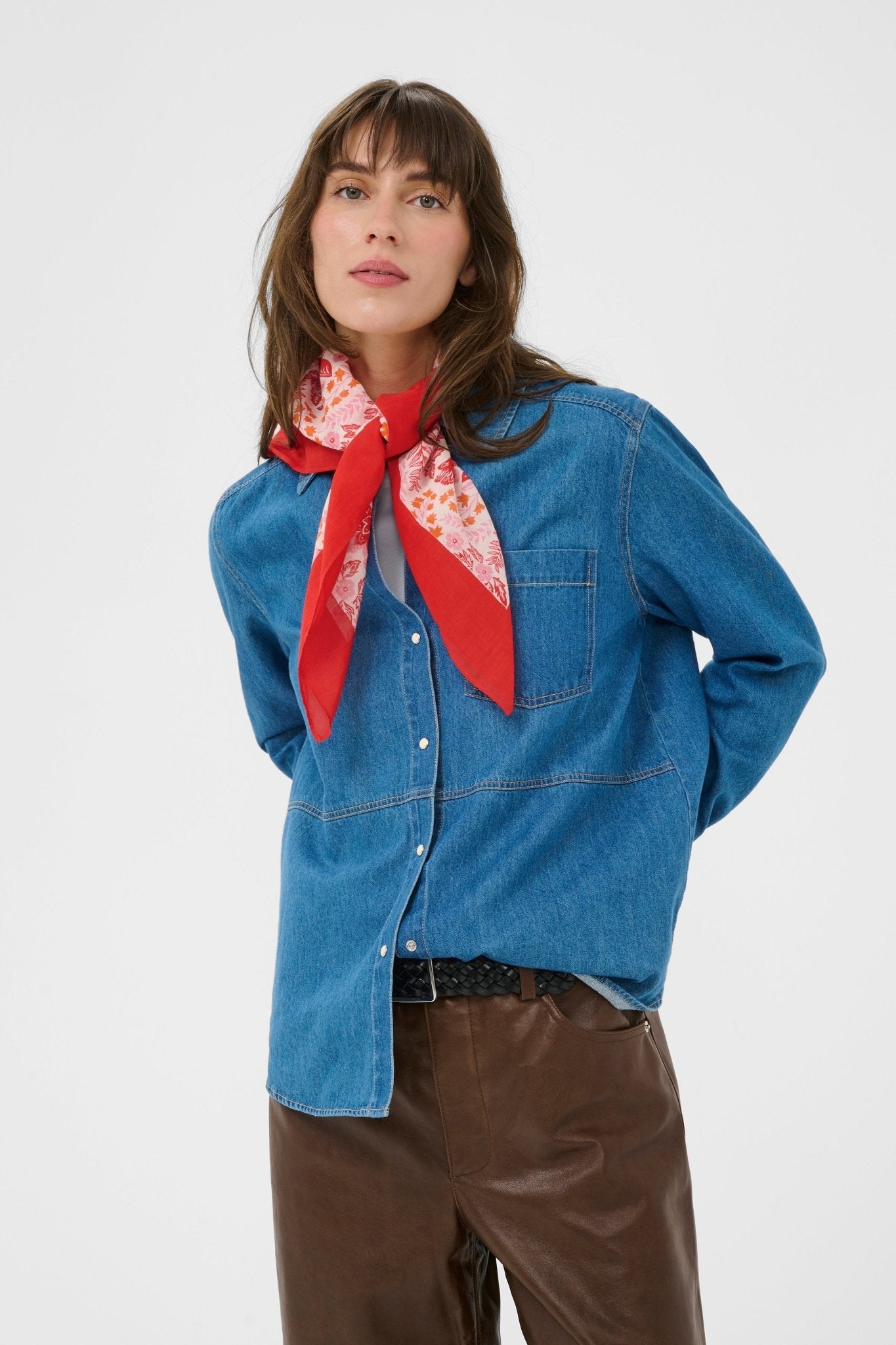 picture of Part Two Phi Scarf Red Bird Floral - Number Two - womens - fashion - accessories - Part Two 5