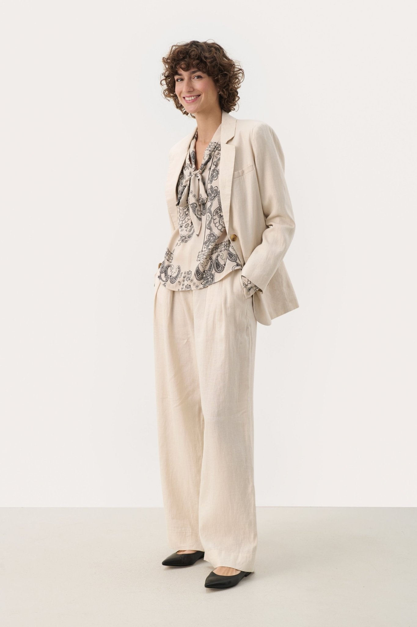 Part Two NyanPW Linen blazer French Oak