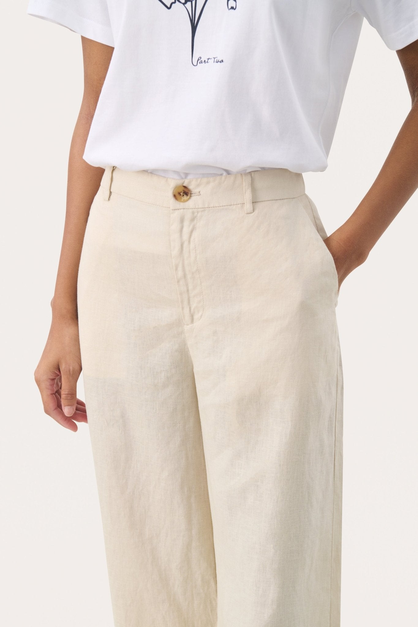 picture of Part Two NinnesPW Linen Trouser French Oak - Number Two - womens - fashion - clothing - Part Two 3