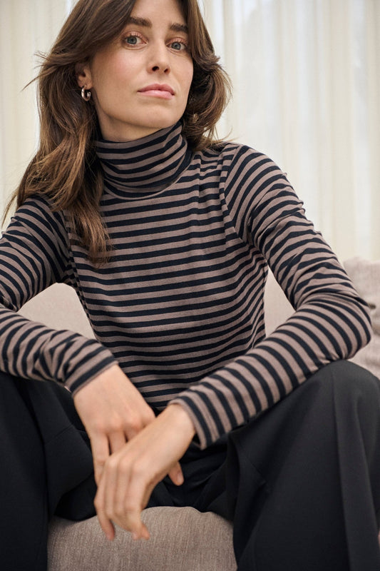 picture of Part Two Efinas T-Shirt - Falcon/Black Stripe - Number Two - womens - fashion - clothing - Part Two 1