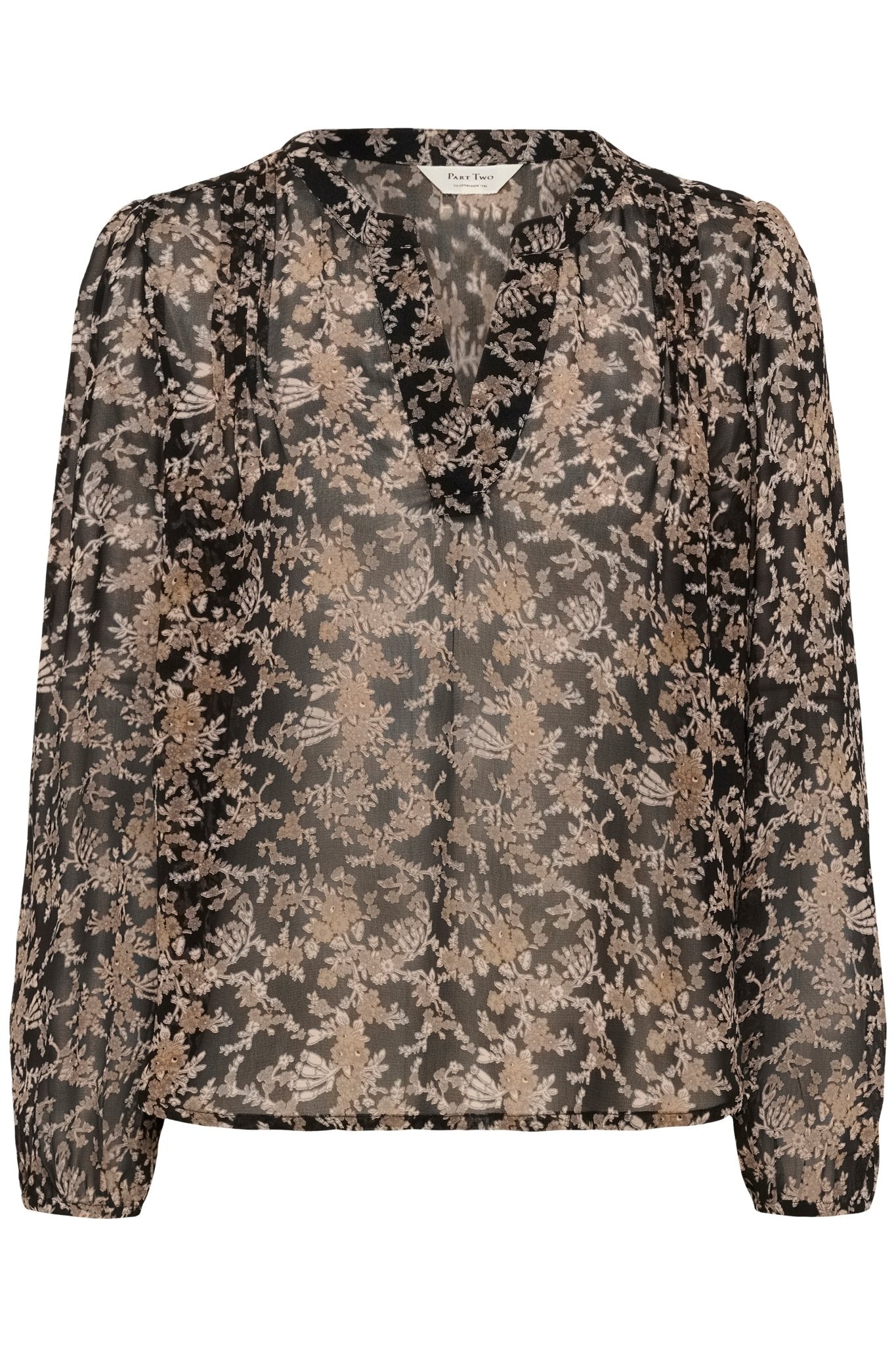 picture of Part Two Sandi Blouse - Black Flower Bouquet Print - Number Two - womens - fashion - clothing - Part Two 4