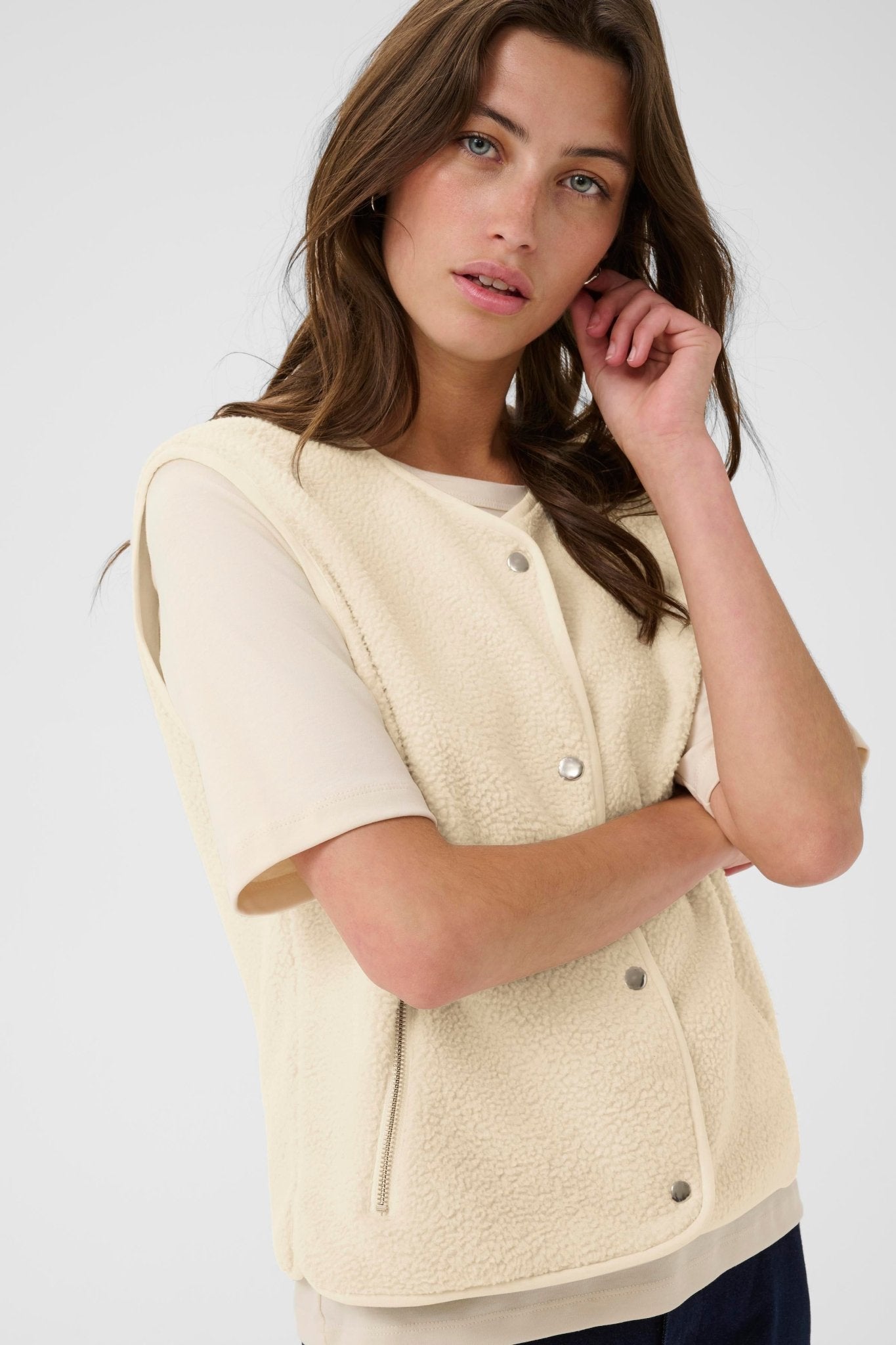 picture of Part Two Signy Waistcoat - Oatmeal - Number Two - womens - fashion - clothing - Part Two 2