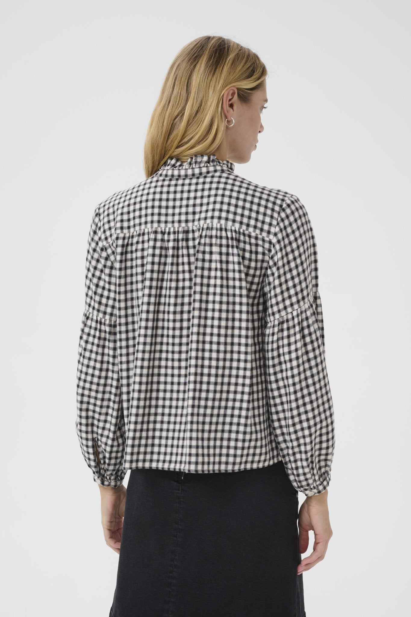 picture of Part Two Samilla Shirt - Dark Navy Mini Check - Number Two - womens - fashion - clothing - Part Two 3