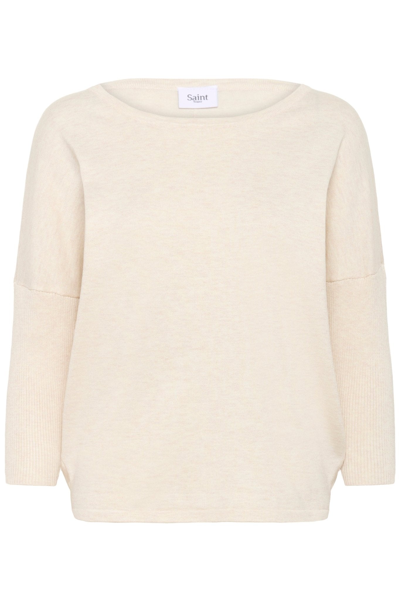 picture of Saint Tropez Mila R - Neck Pullover Fog Melange - Number Two - womens - fashion - ethical - clothing - Saint Trope