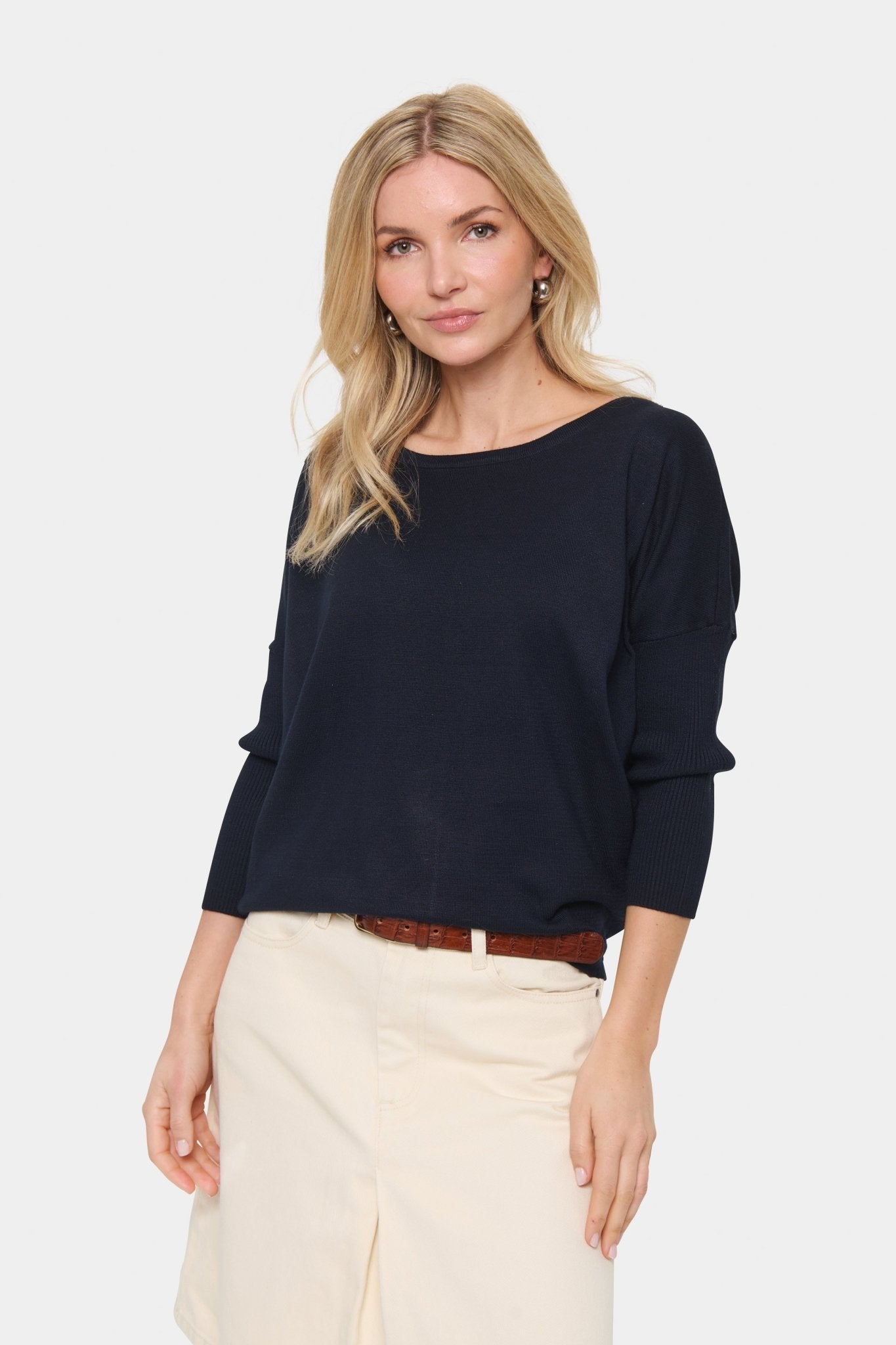 picture of Saint Tropez Mila R - Neck Pullover Night Sky - Number Two - womens - fashion - clothing - Saint Tropez 1