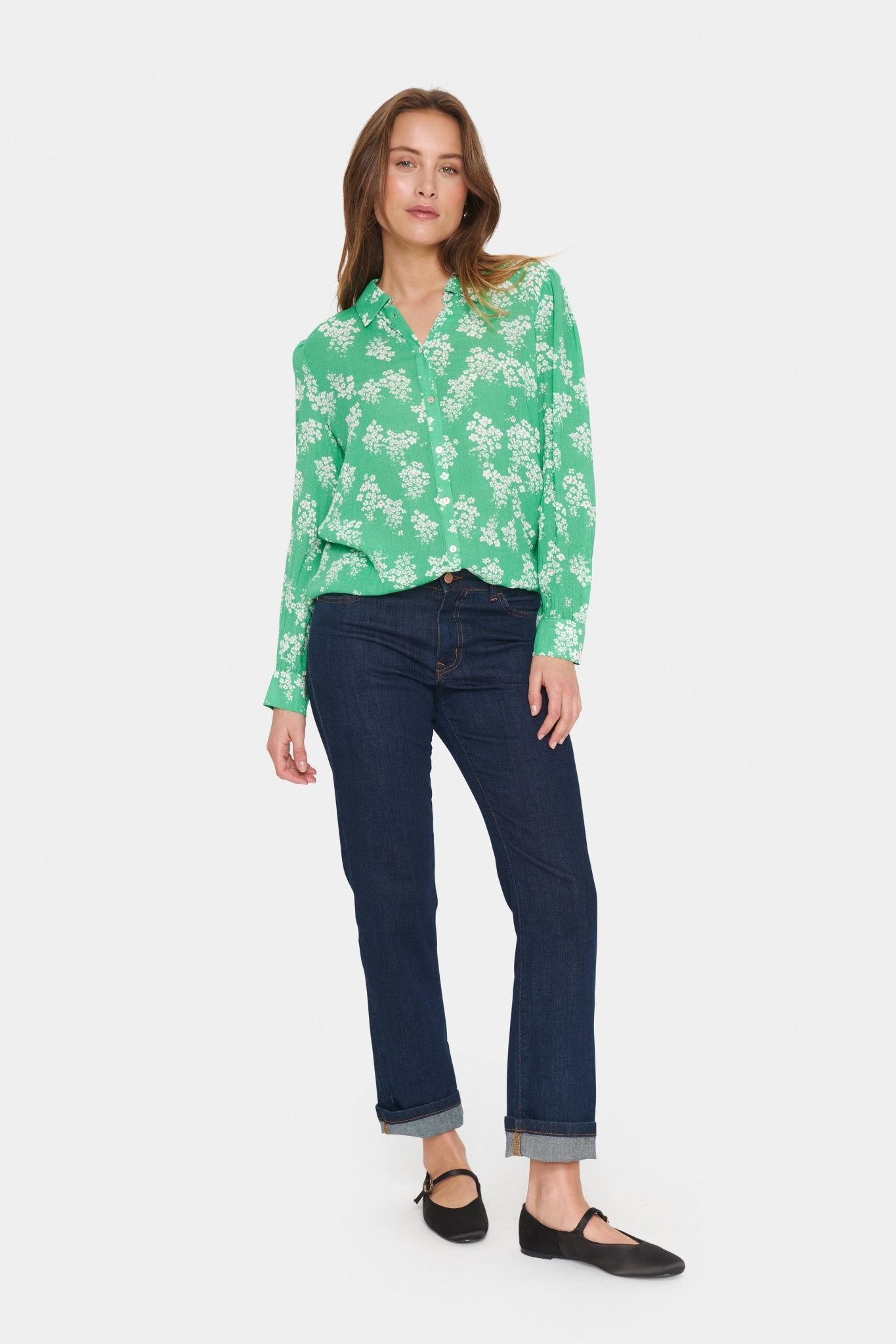 picture of Saint Tropez Vega Shirt - Greenbriar Flower - Number Two - womens - fashion - clothing - Saint Tropez 2