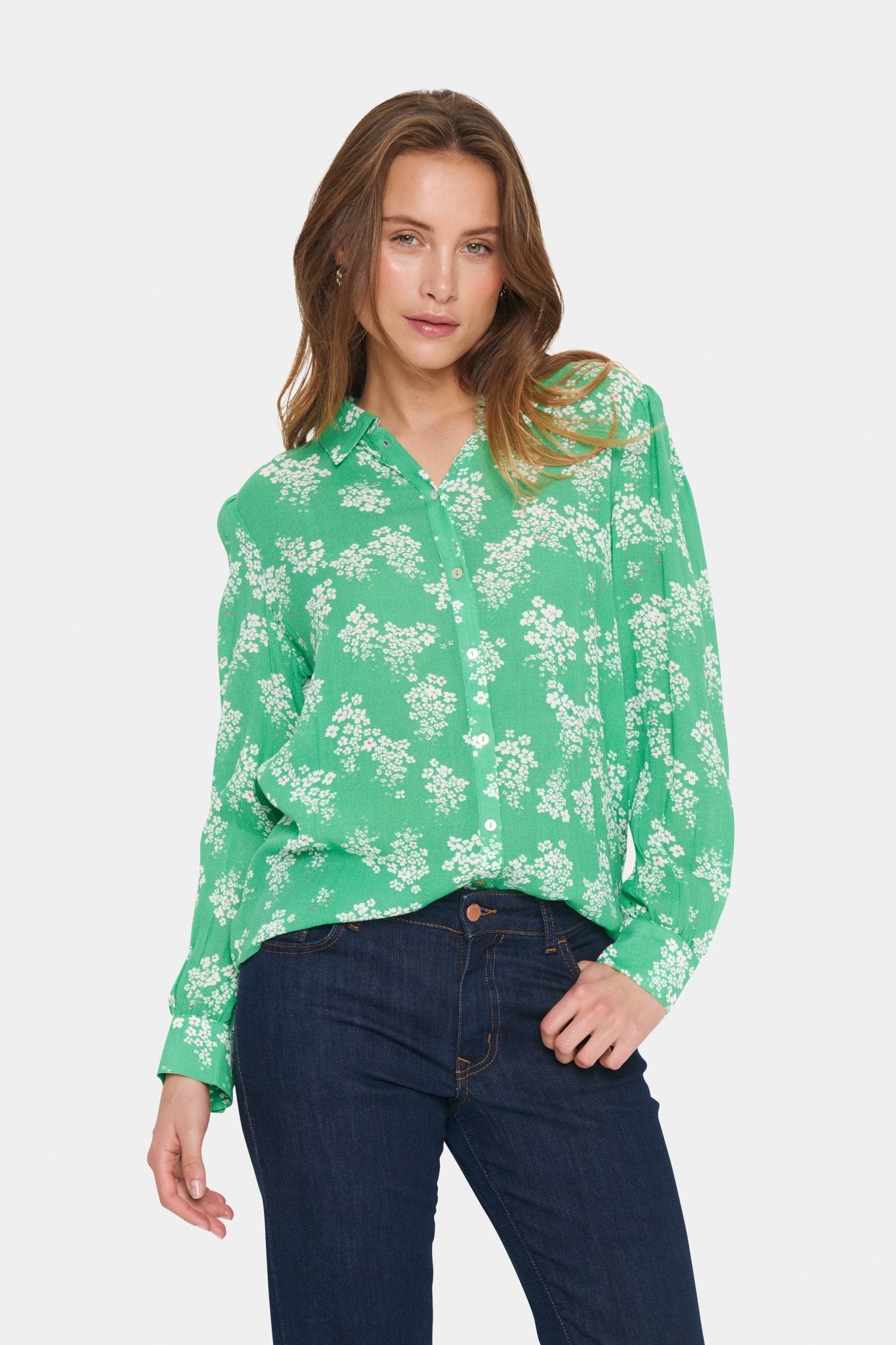 picture of Saint Tropez Vega Shirt - Greenbriar Flower - Number Two - womens - fashion - clothing - Saint Tropez 3